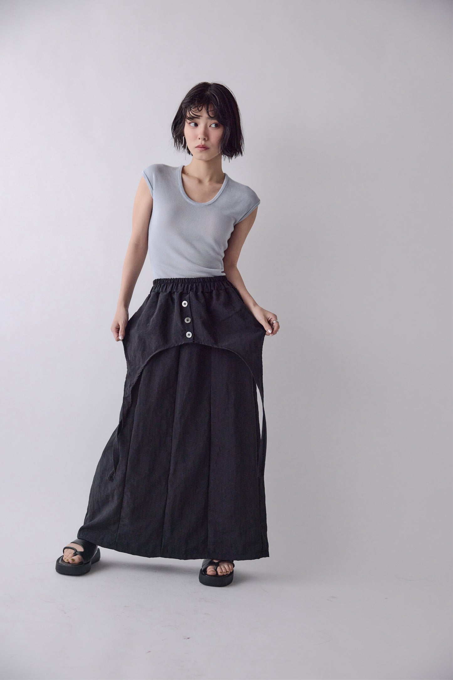 U Neck Border Knit Set
