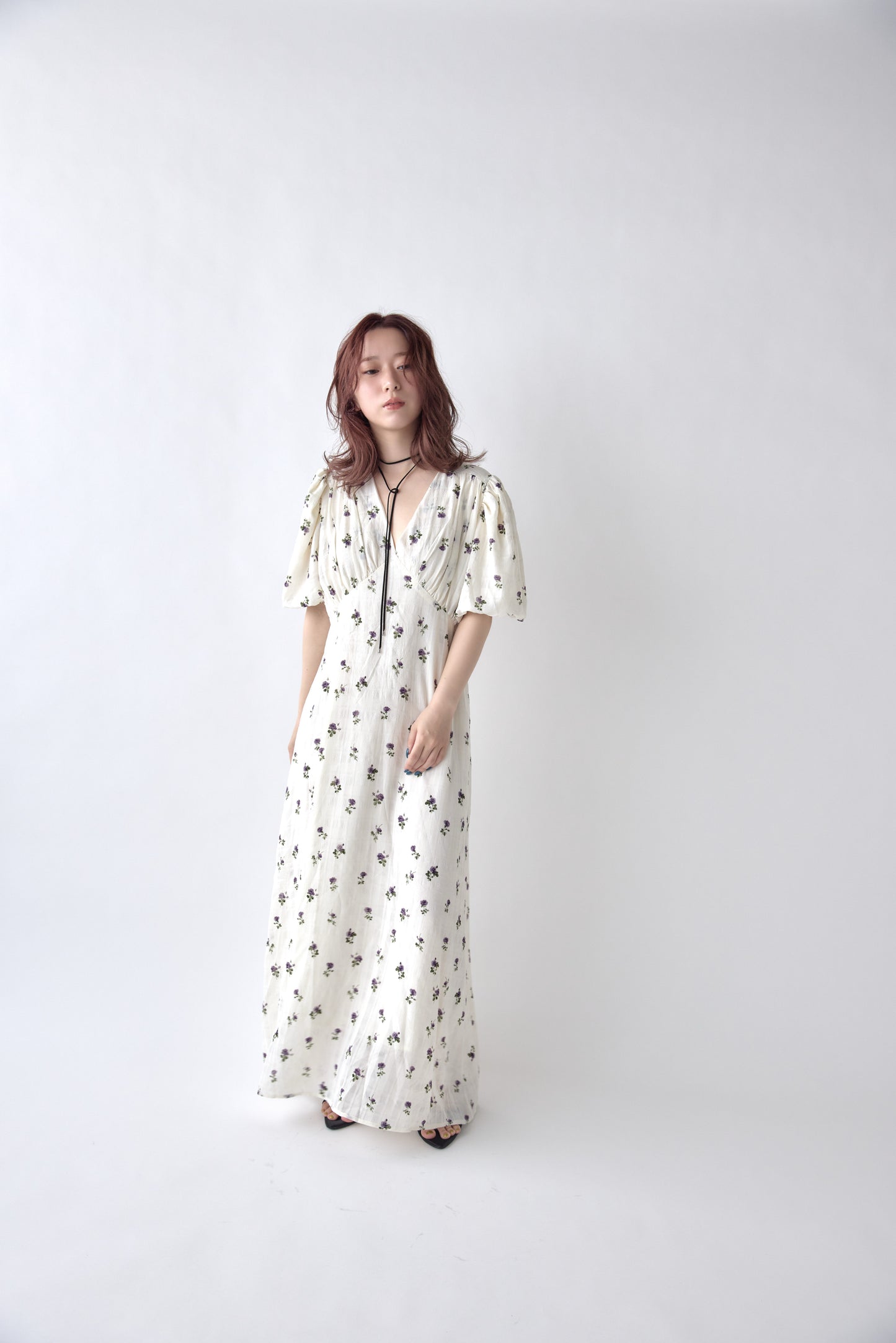 Classic Floral Puff Dress