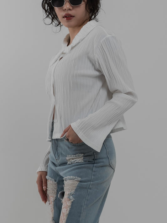 Striped Pleated Shirt