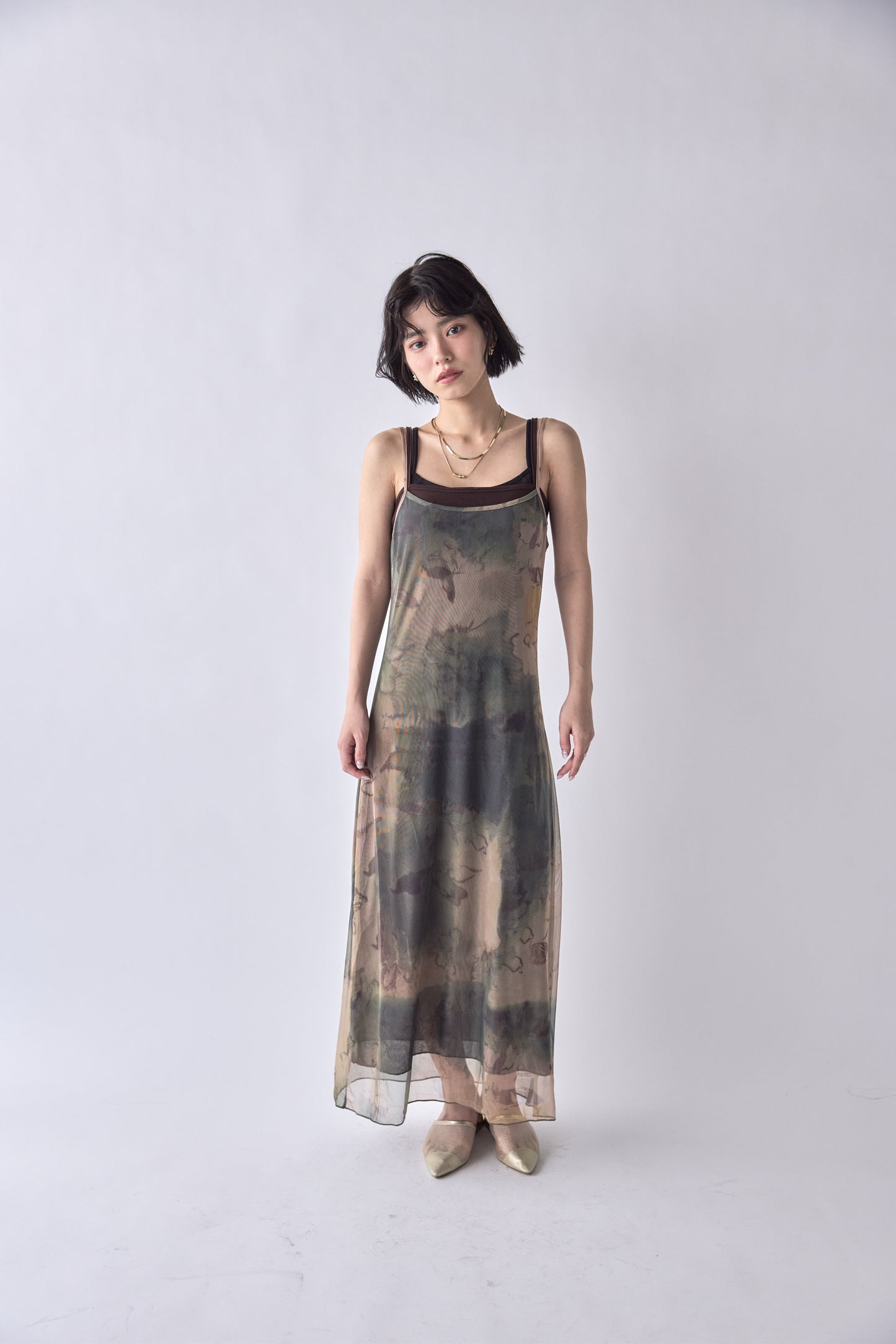 Layered Marble Cami Dress