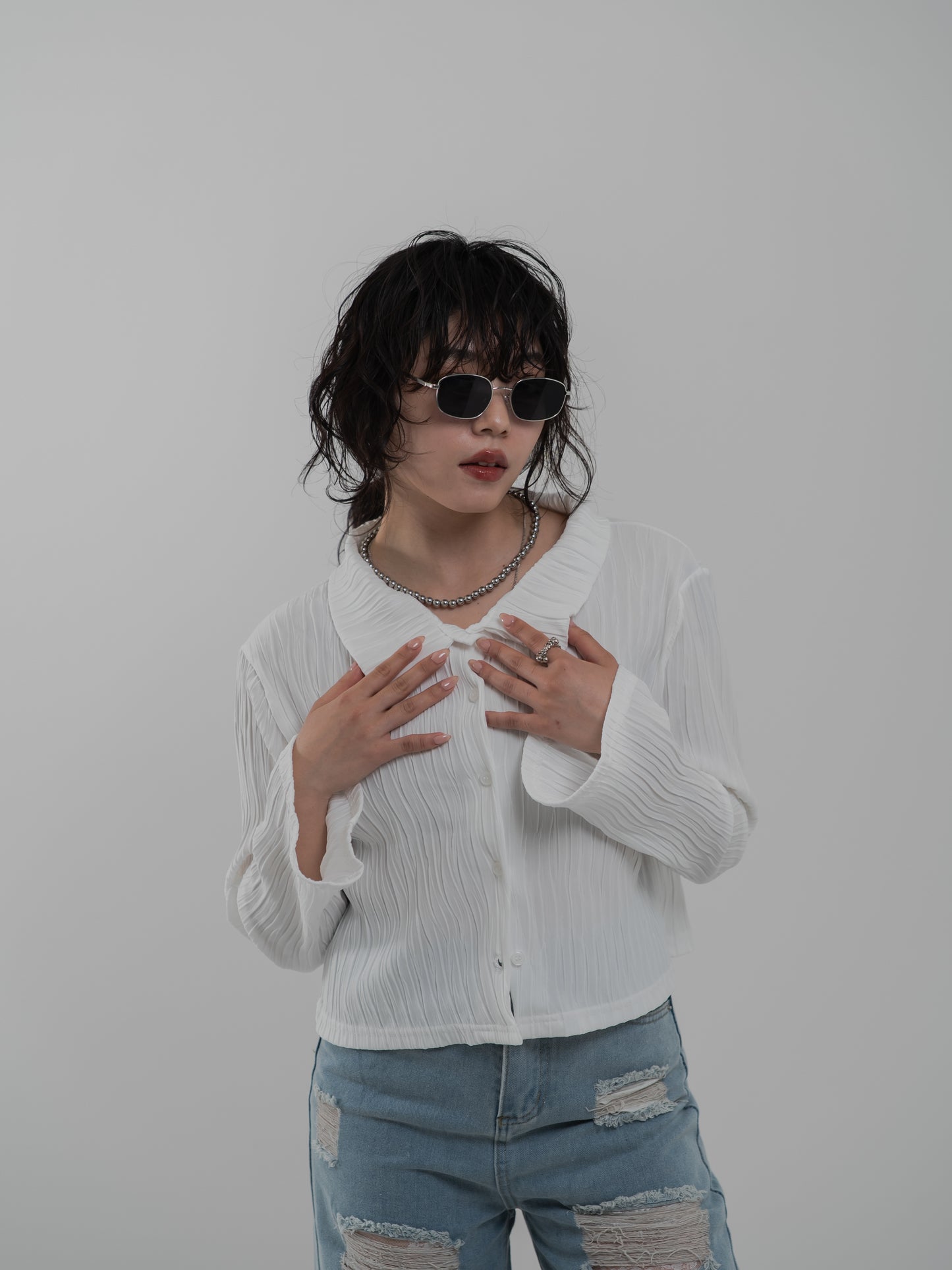 Striped Pleated Shirt