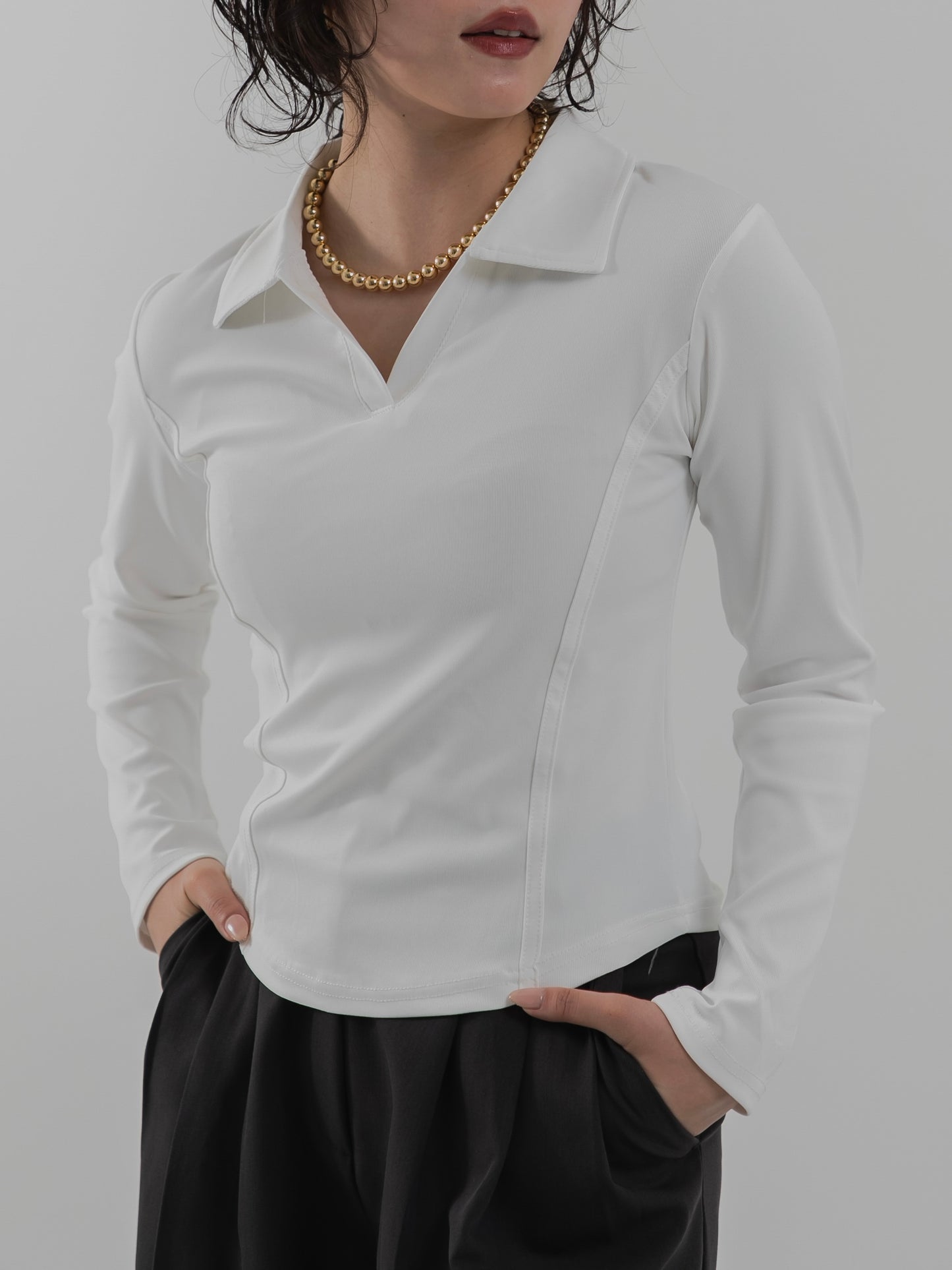 Two-line Collared Shirt