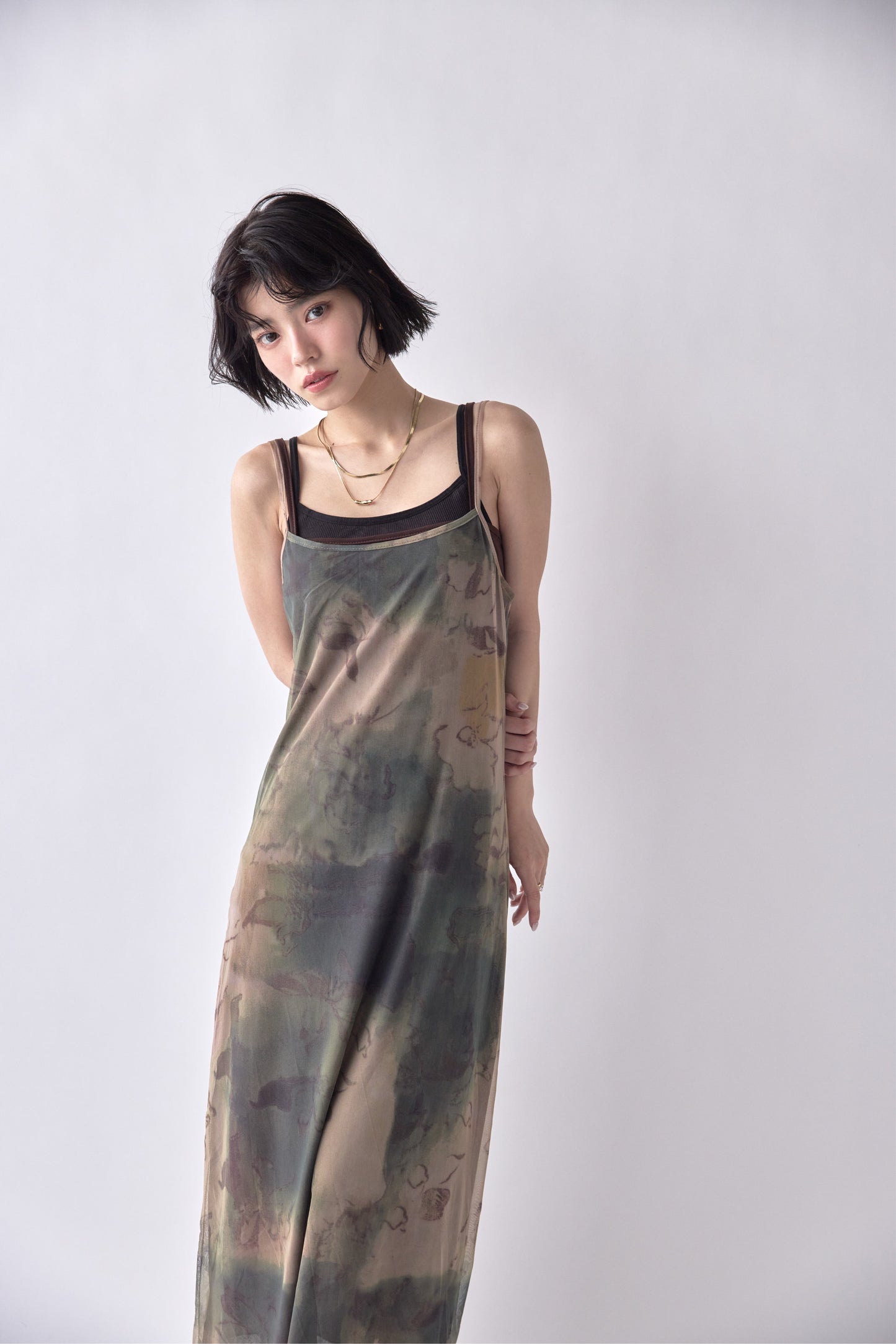 Layered Marble Cami Dress