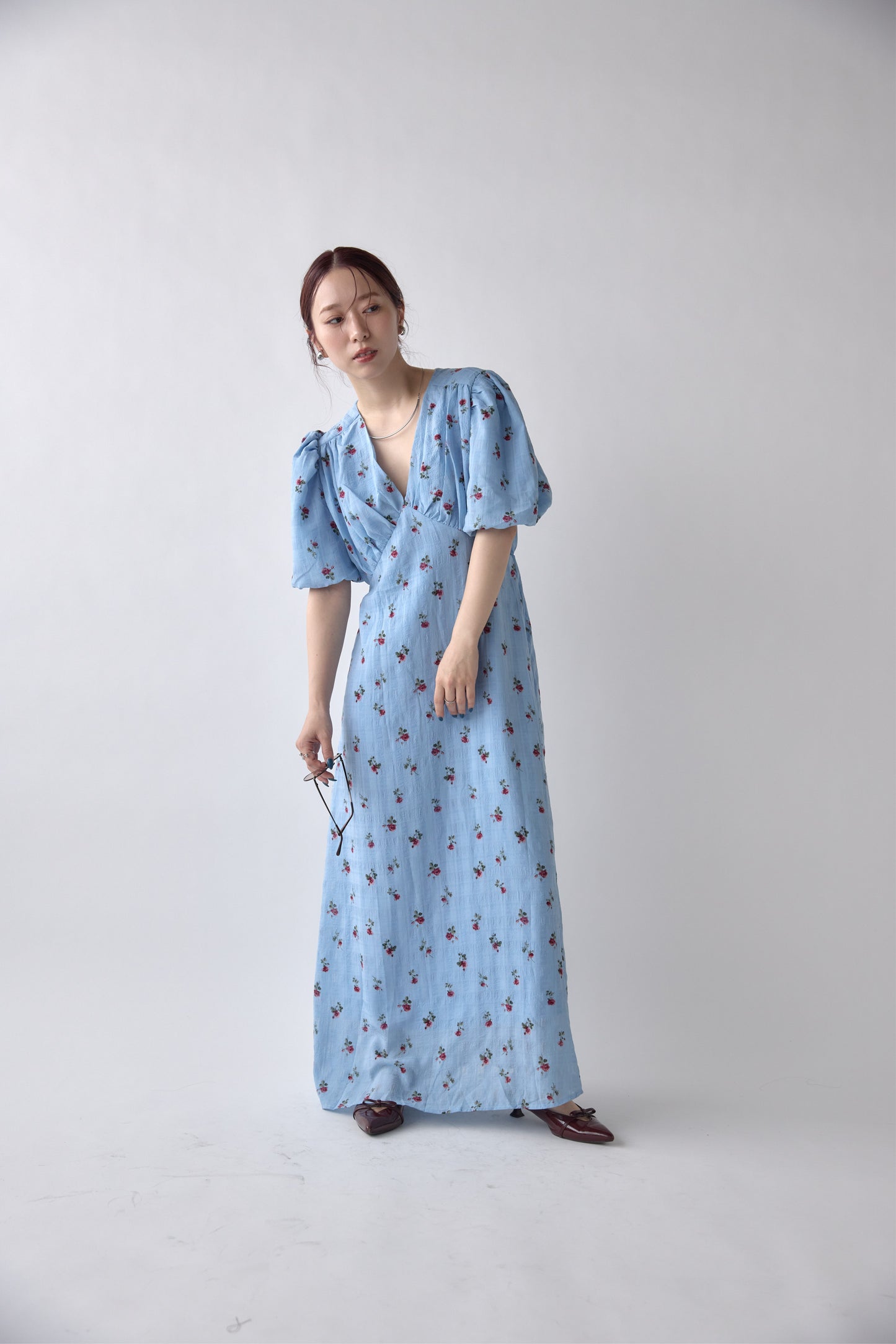 Classic Floral Puff Dress