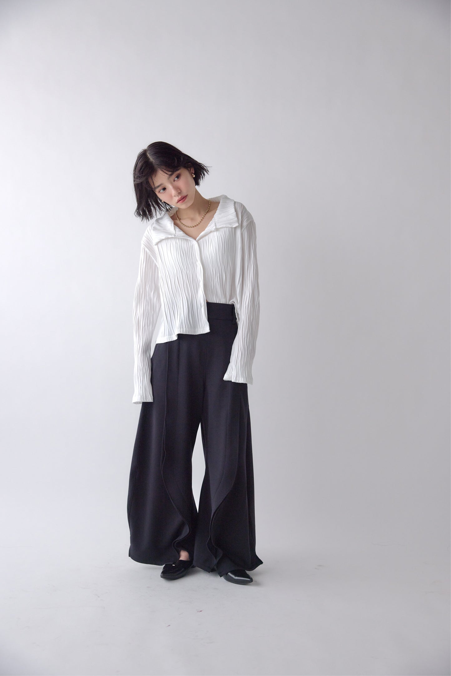 Striped Pleated Shirt