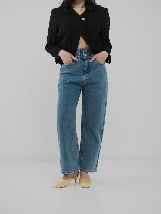 Petal Waist Denim Pants