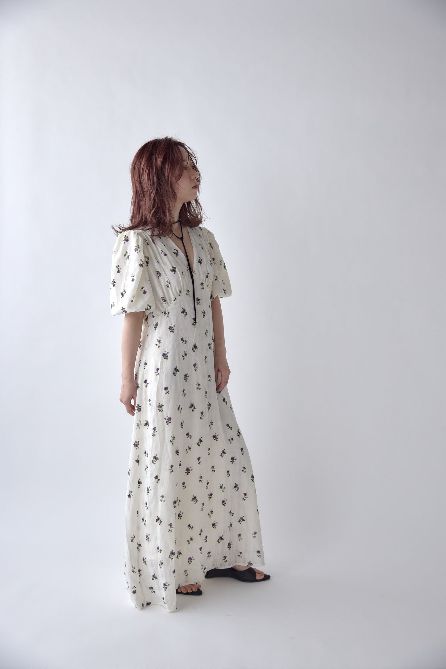 Classic Floral Puff Dress