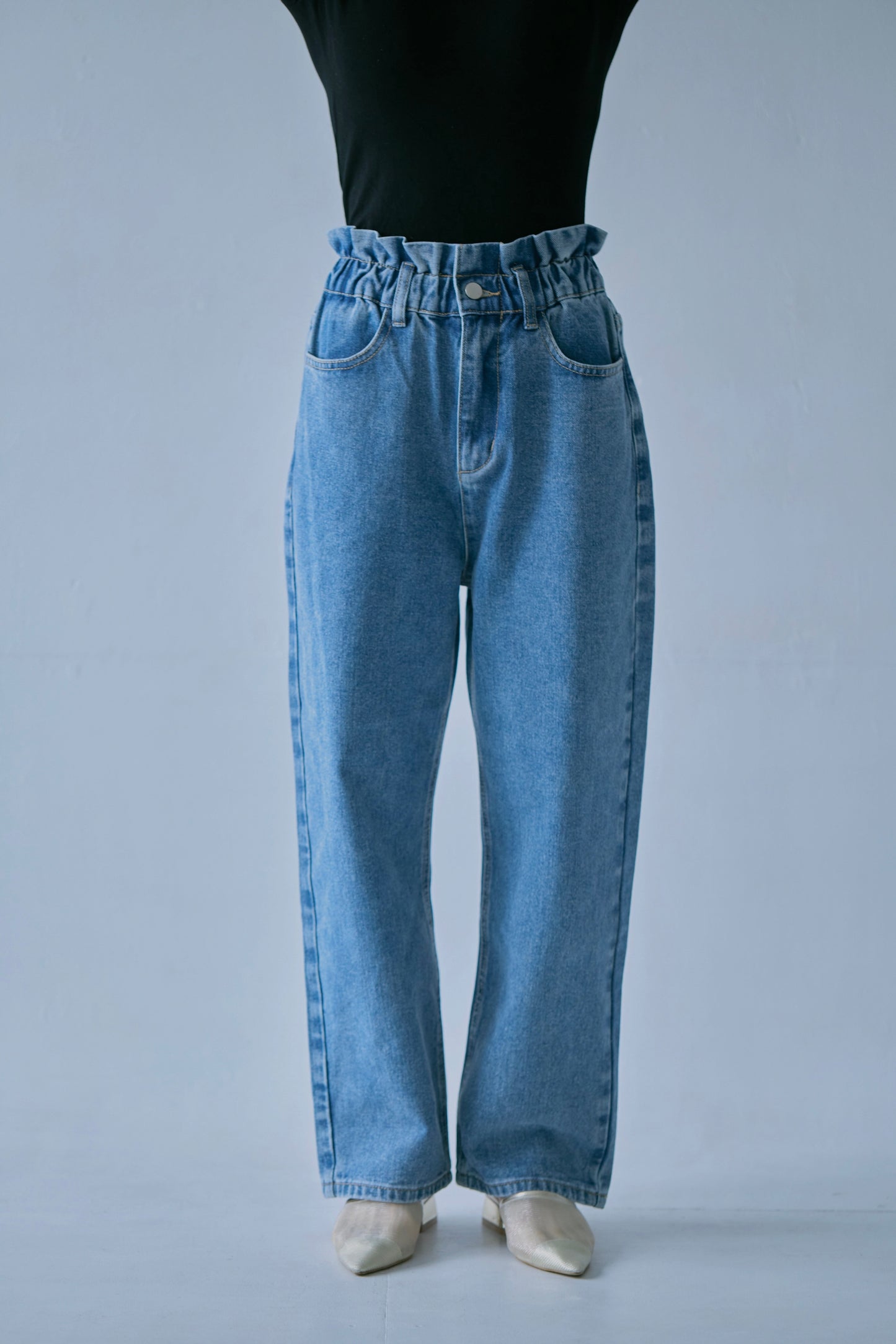 Petal Waist Denim Pants