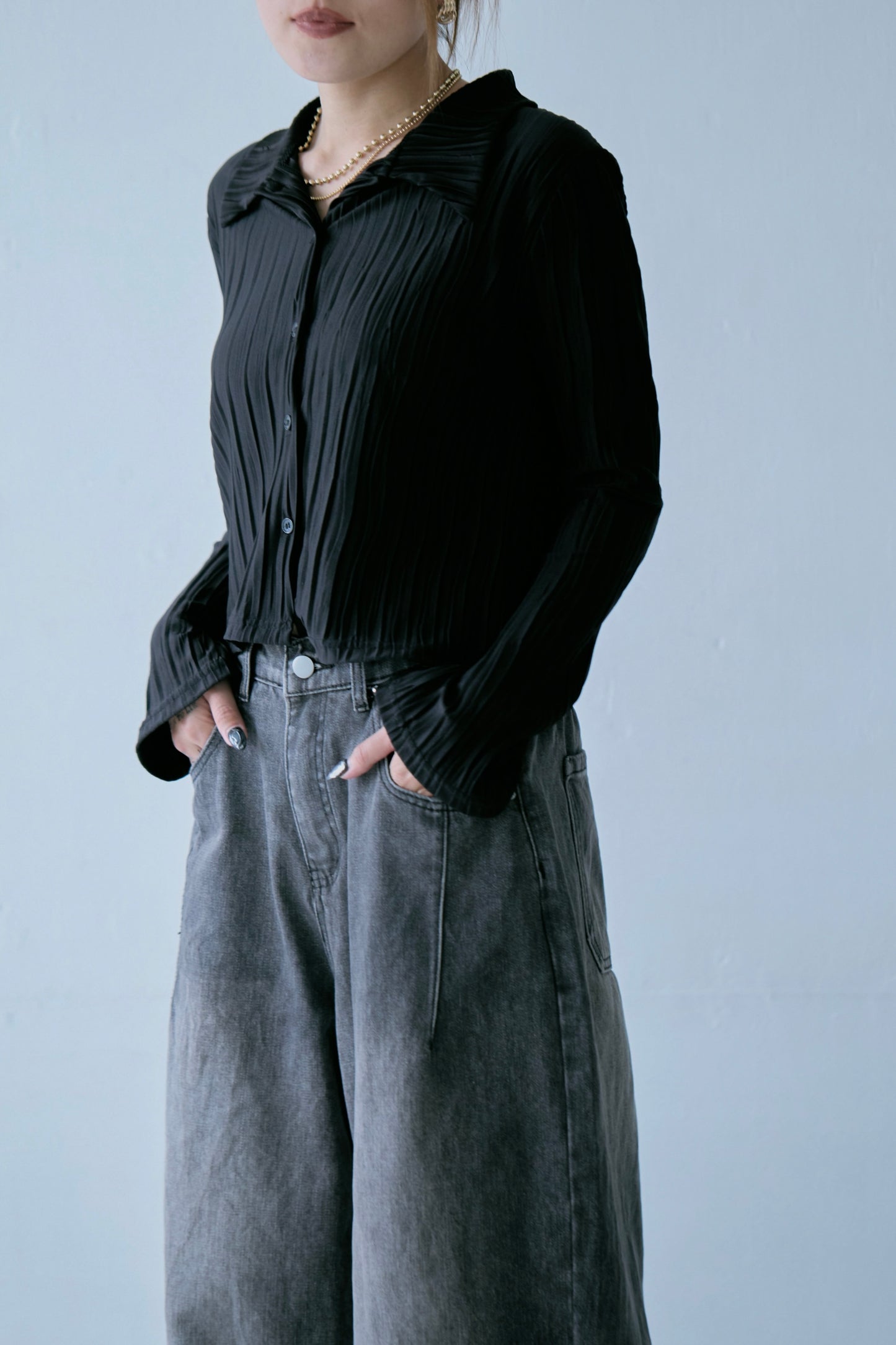 Striped Pleated Shirt