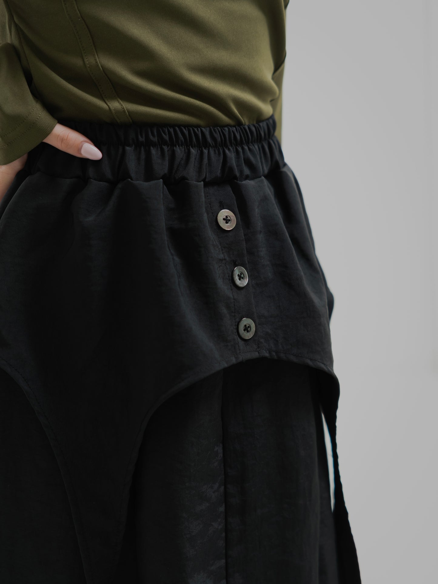 Double Wrap Button Skirt