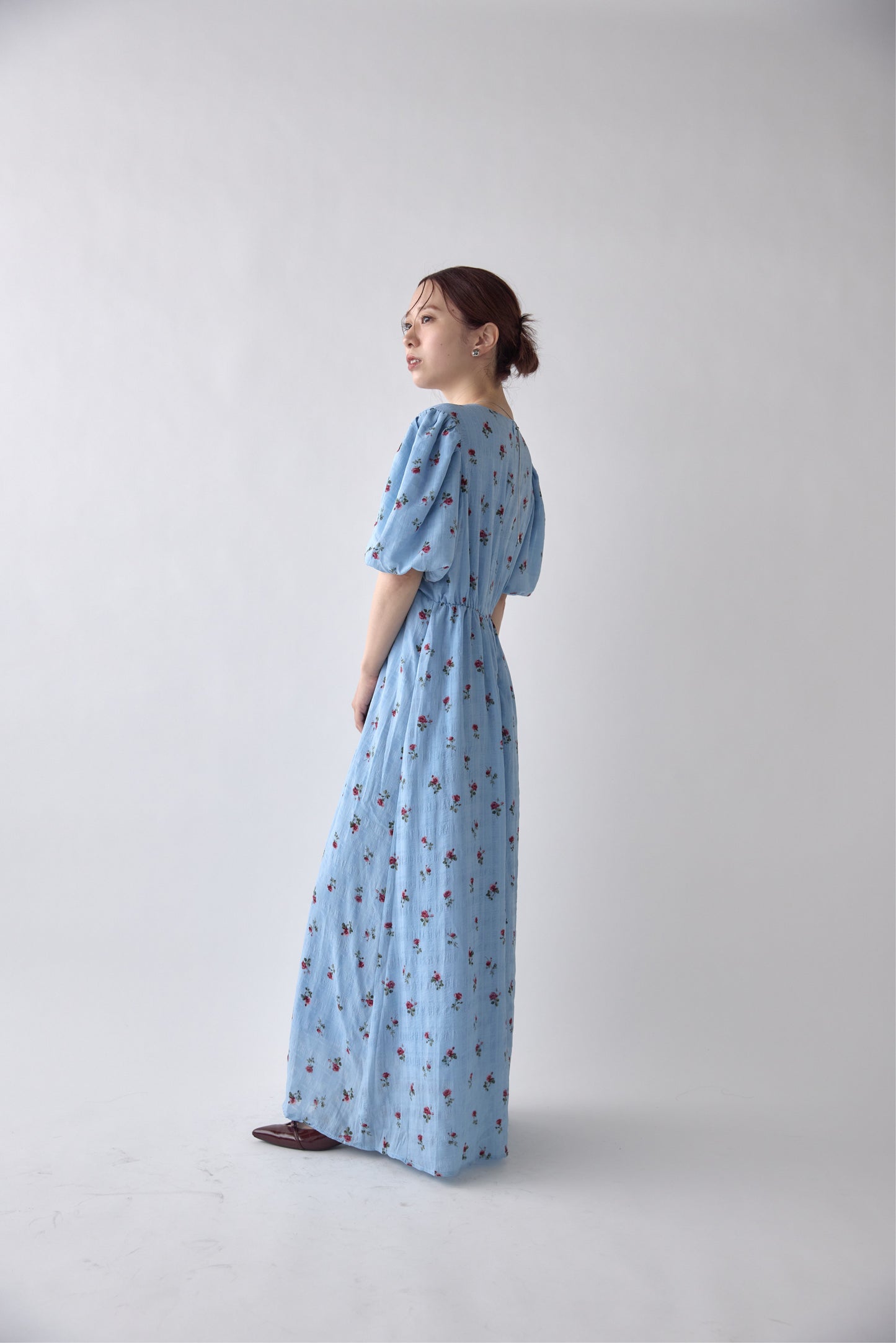 Classic Floral Puff Dress