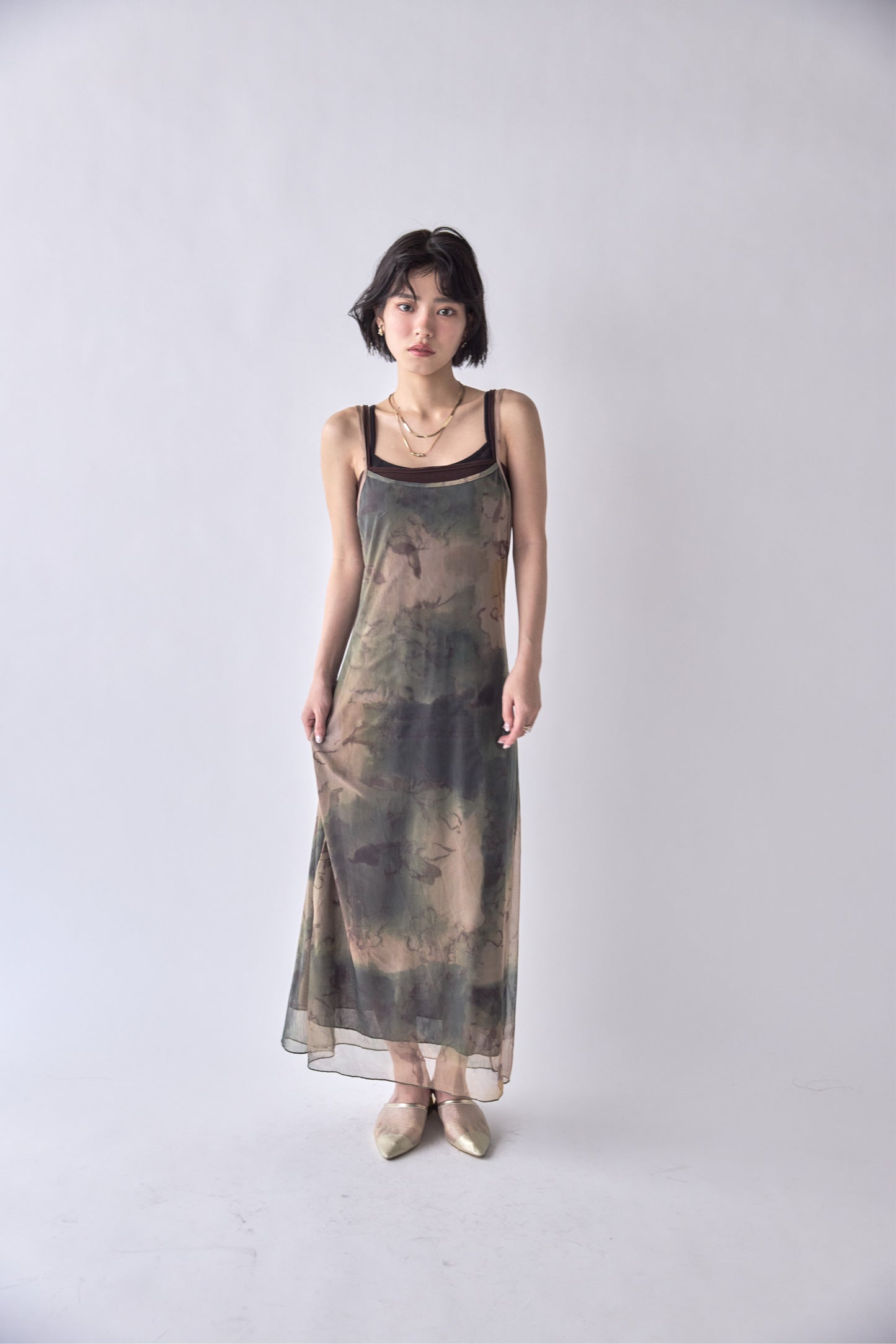 Layered Marble Cami Dress