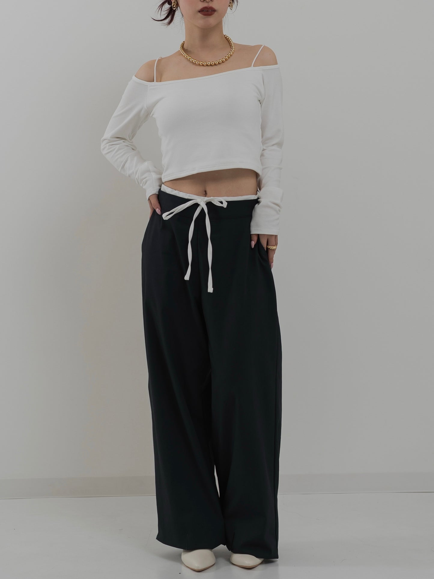 Waist Layered Slacks Pants