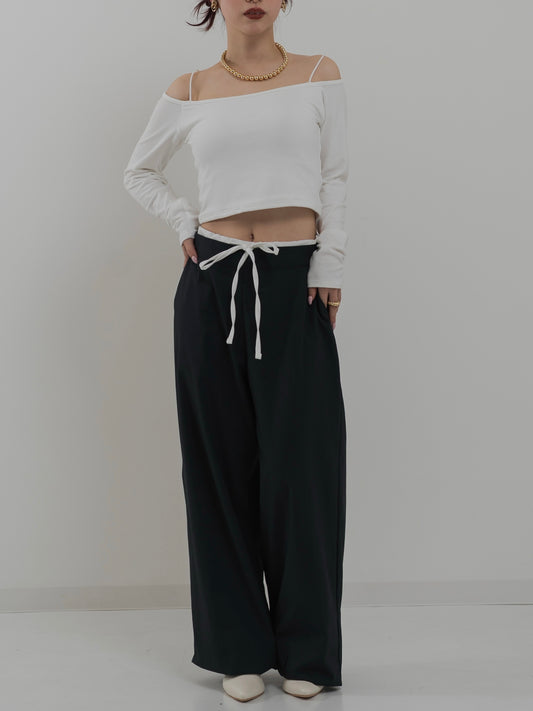 Waist Layered Slacks Pants