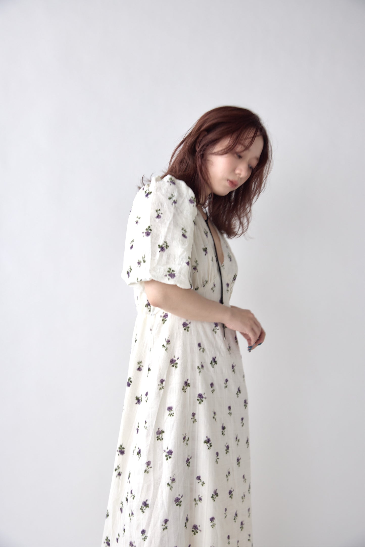 Classic Floral Puff Dress