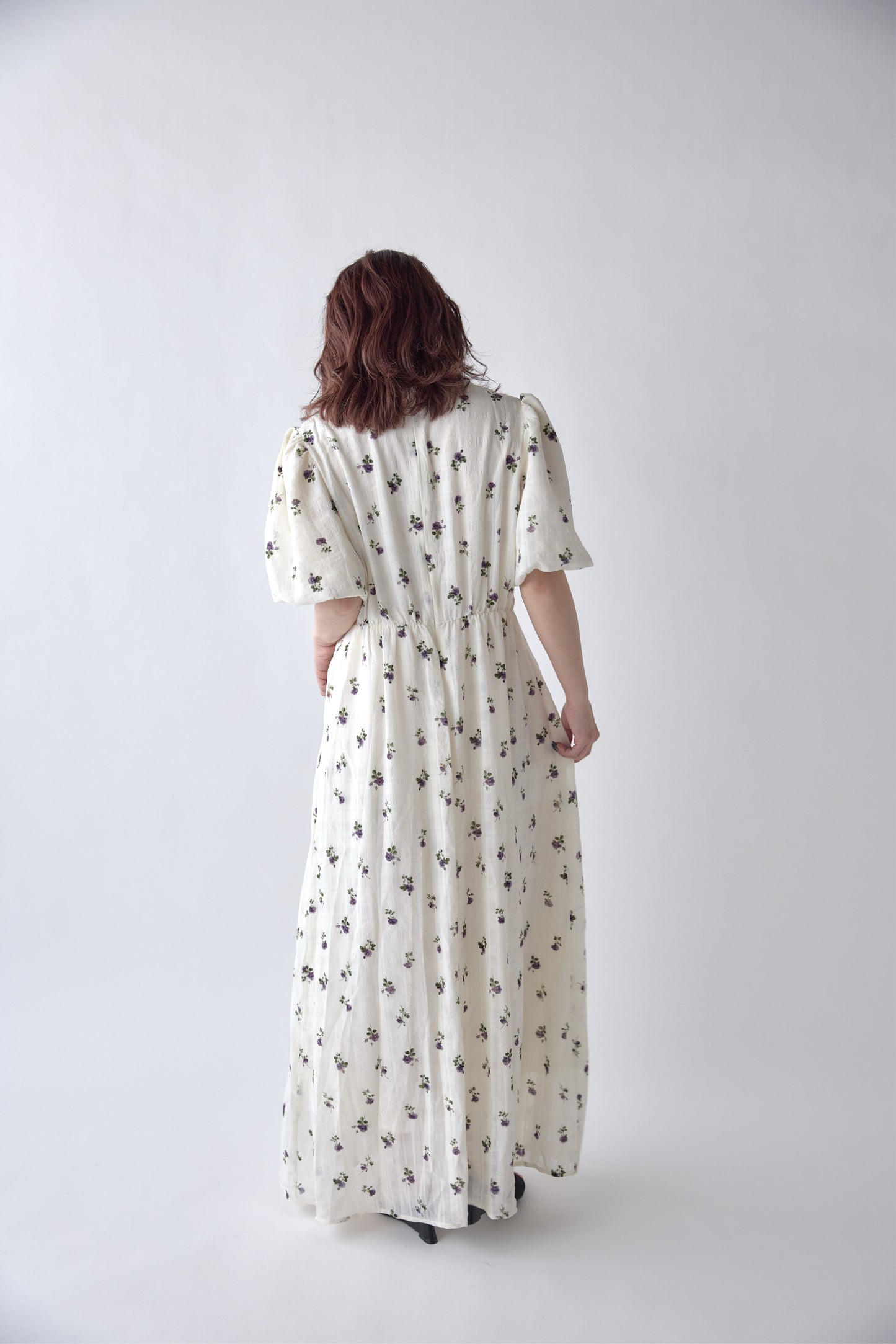 Classic Floral Puff Dress
