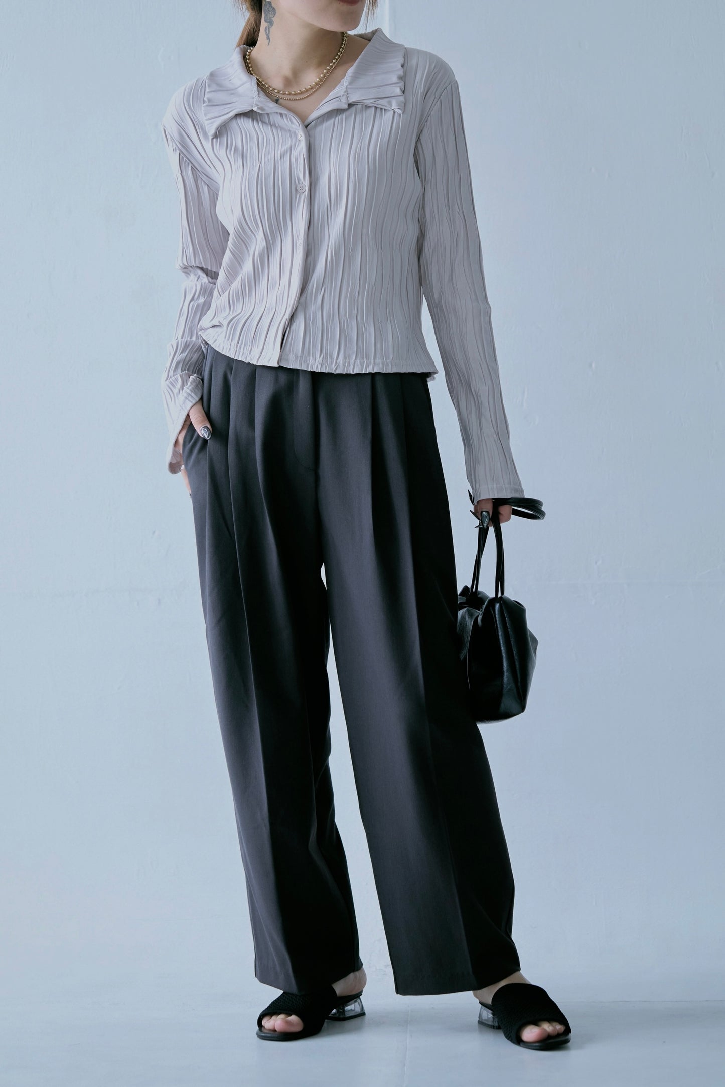 Striped Pleated Shirt