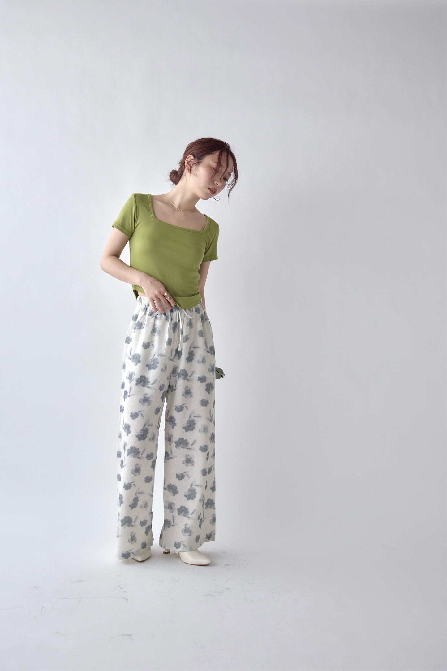Soft Flower Easy Pants