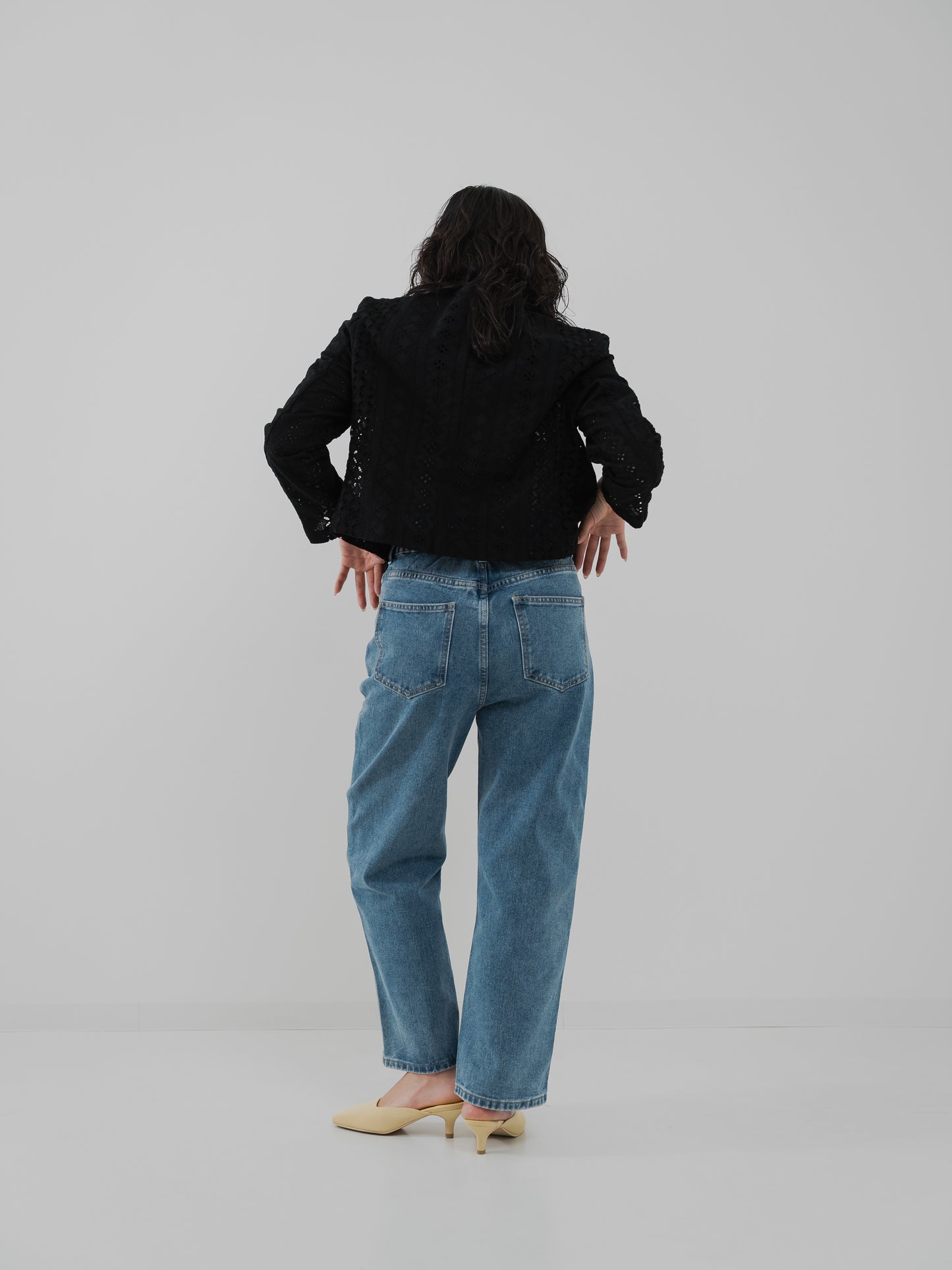 Petal Waist Denim Pants