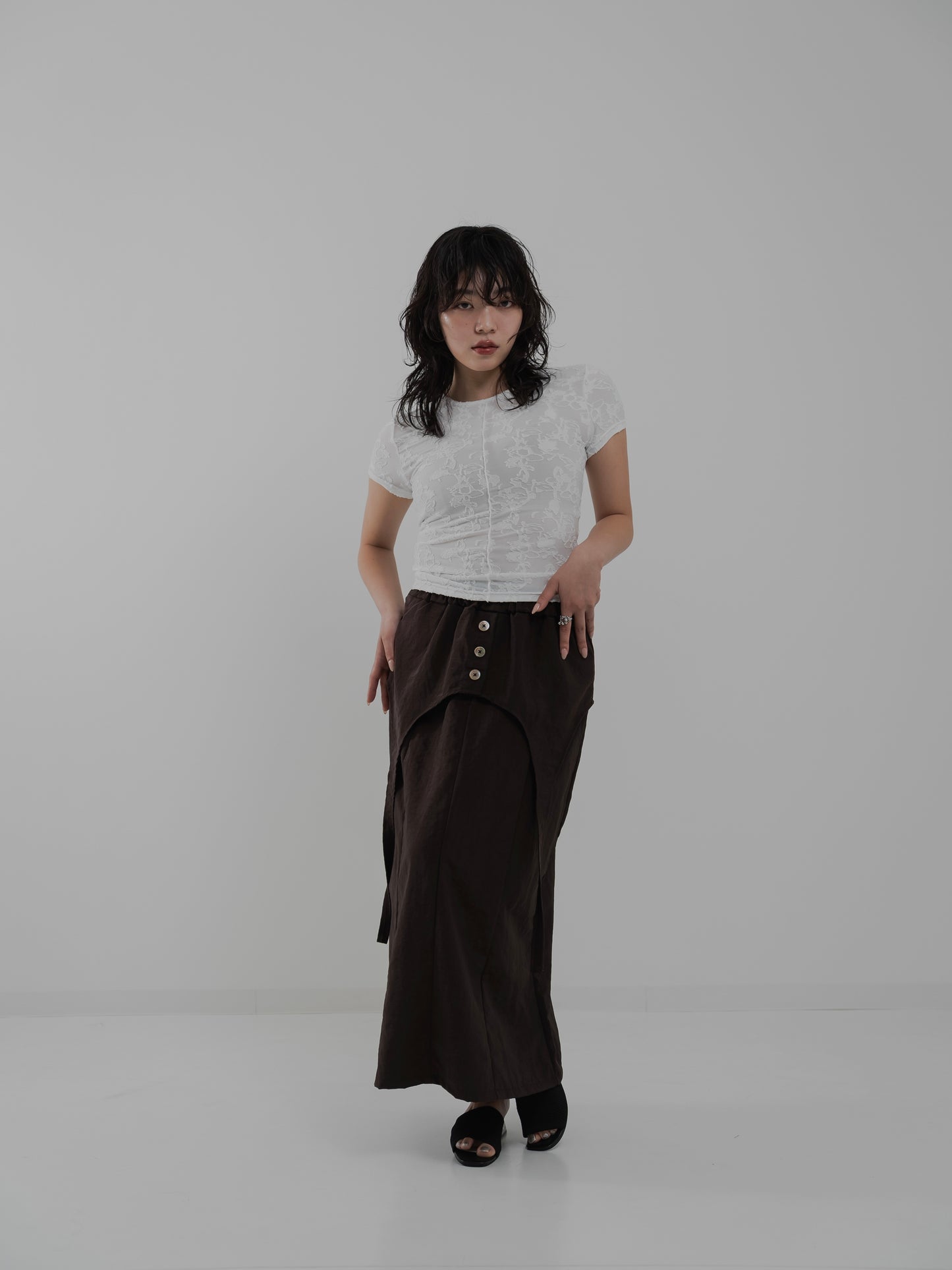 Double Wrap Button Skirt