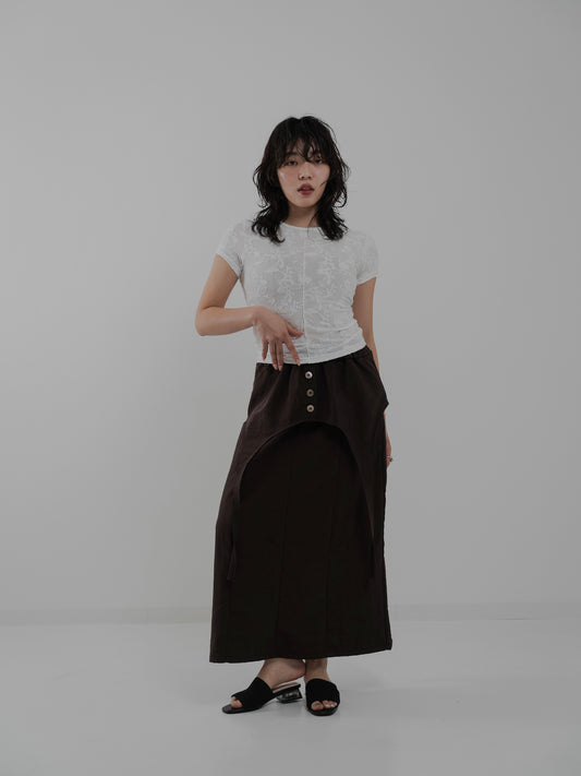 Double Wrap Button Skirt
