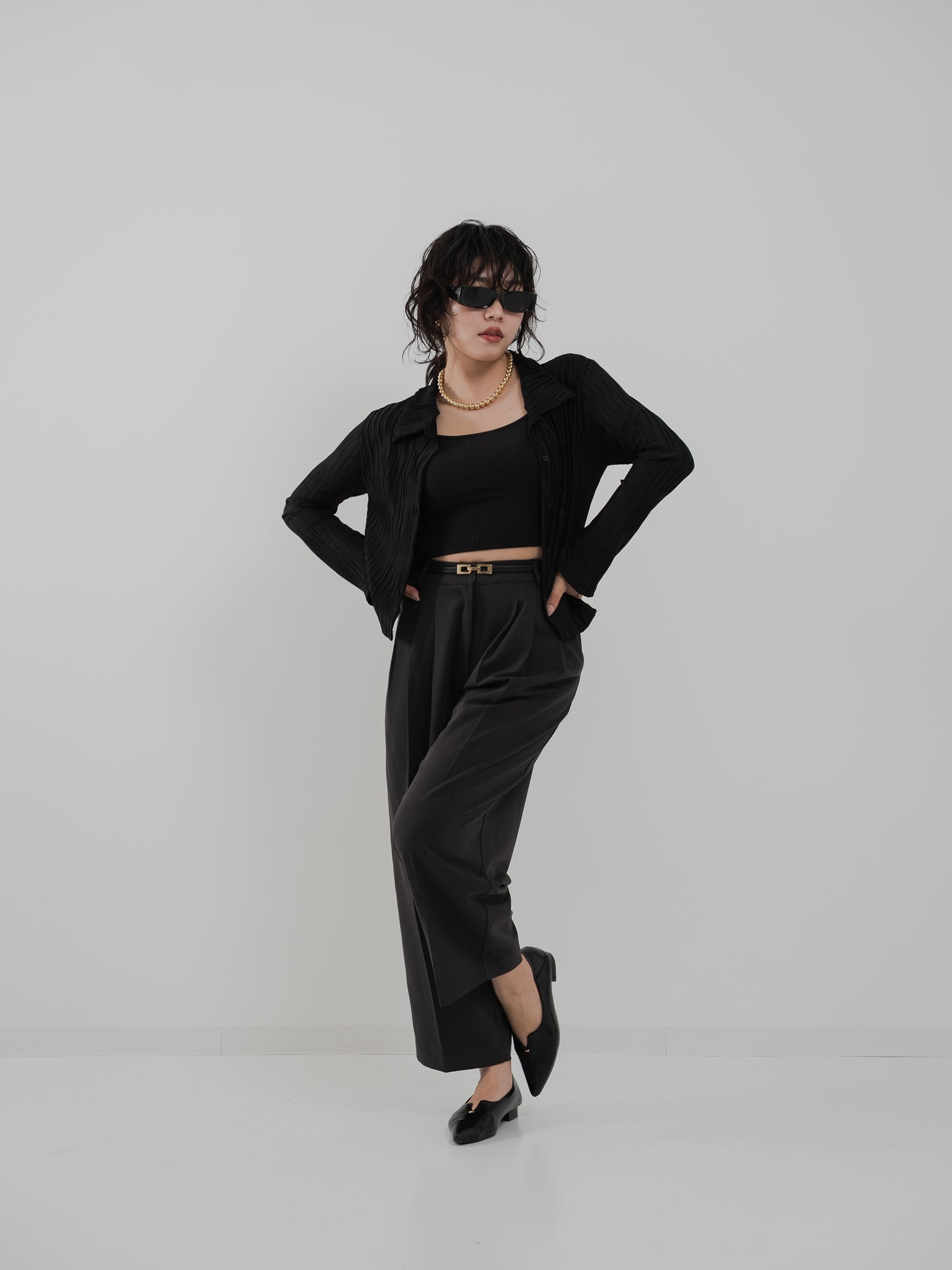 Striped Pleated Shirt