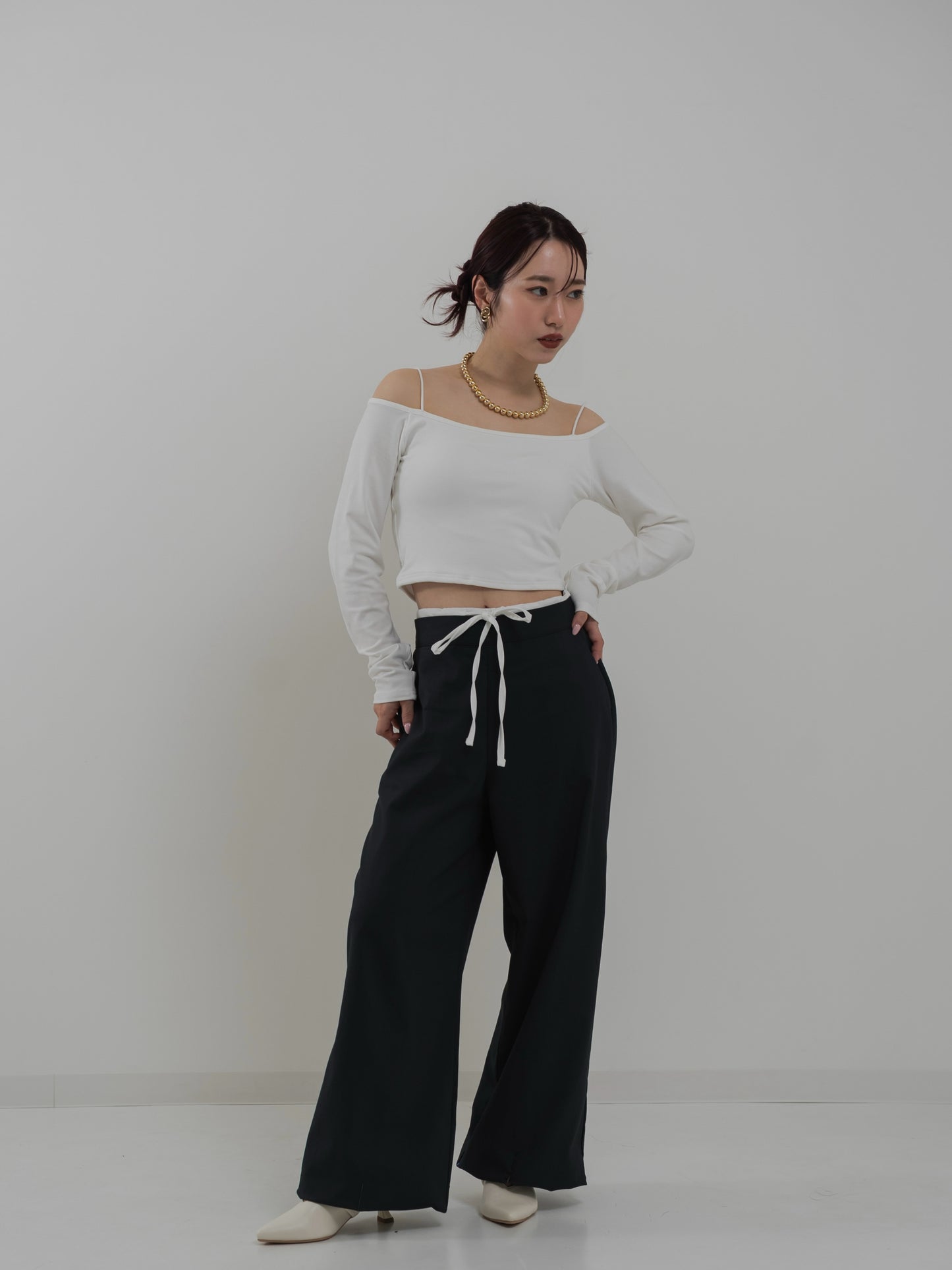 Waist Layered Slacks Pants