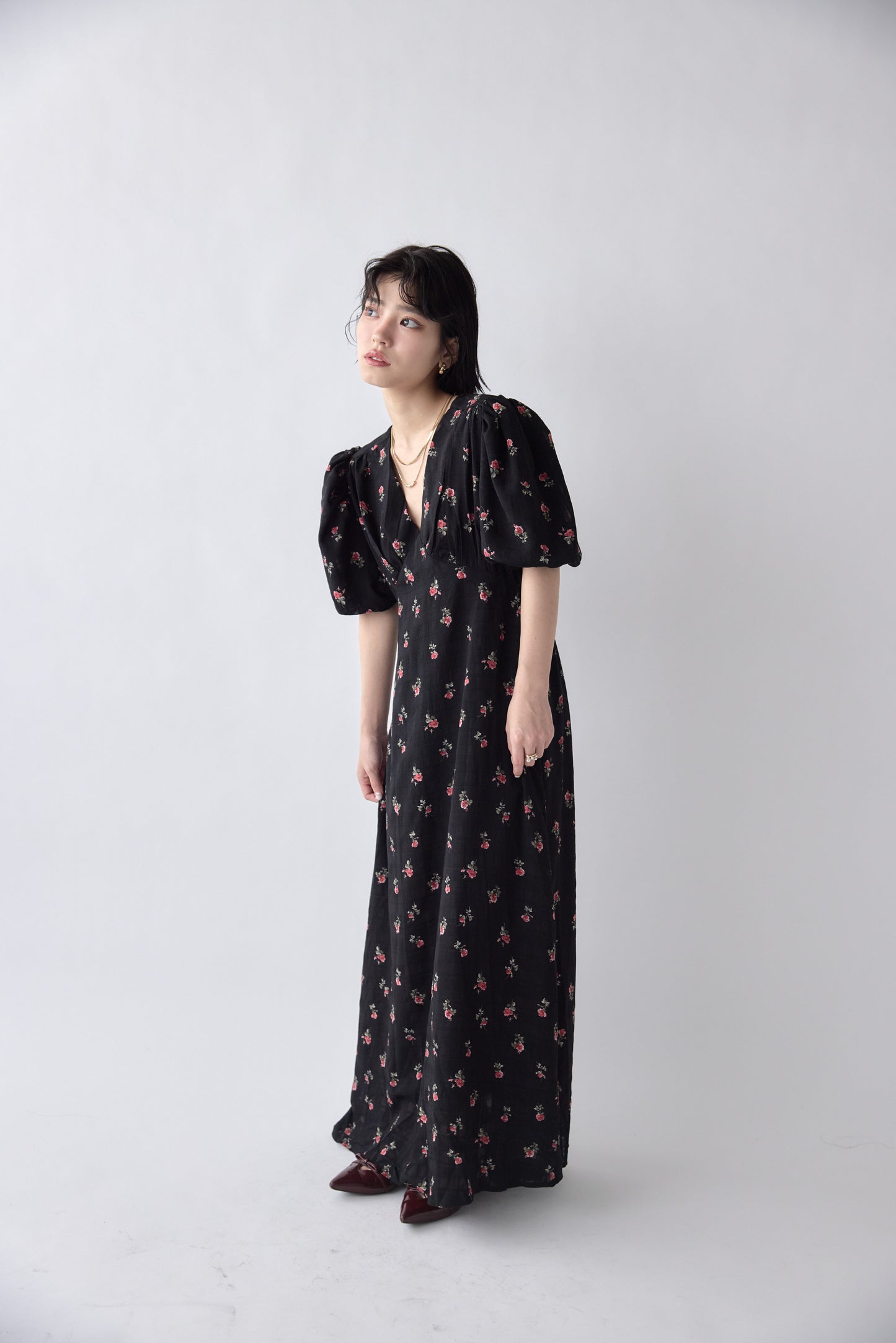Classic Floral Puff Dress