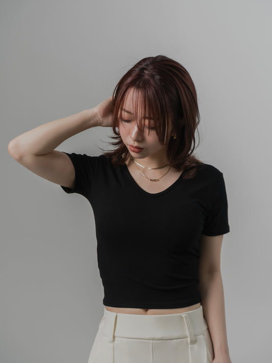 Padded Cropped T-shirt　
