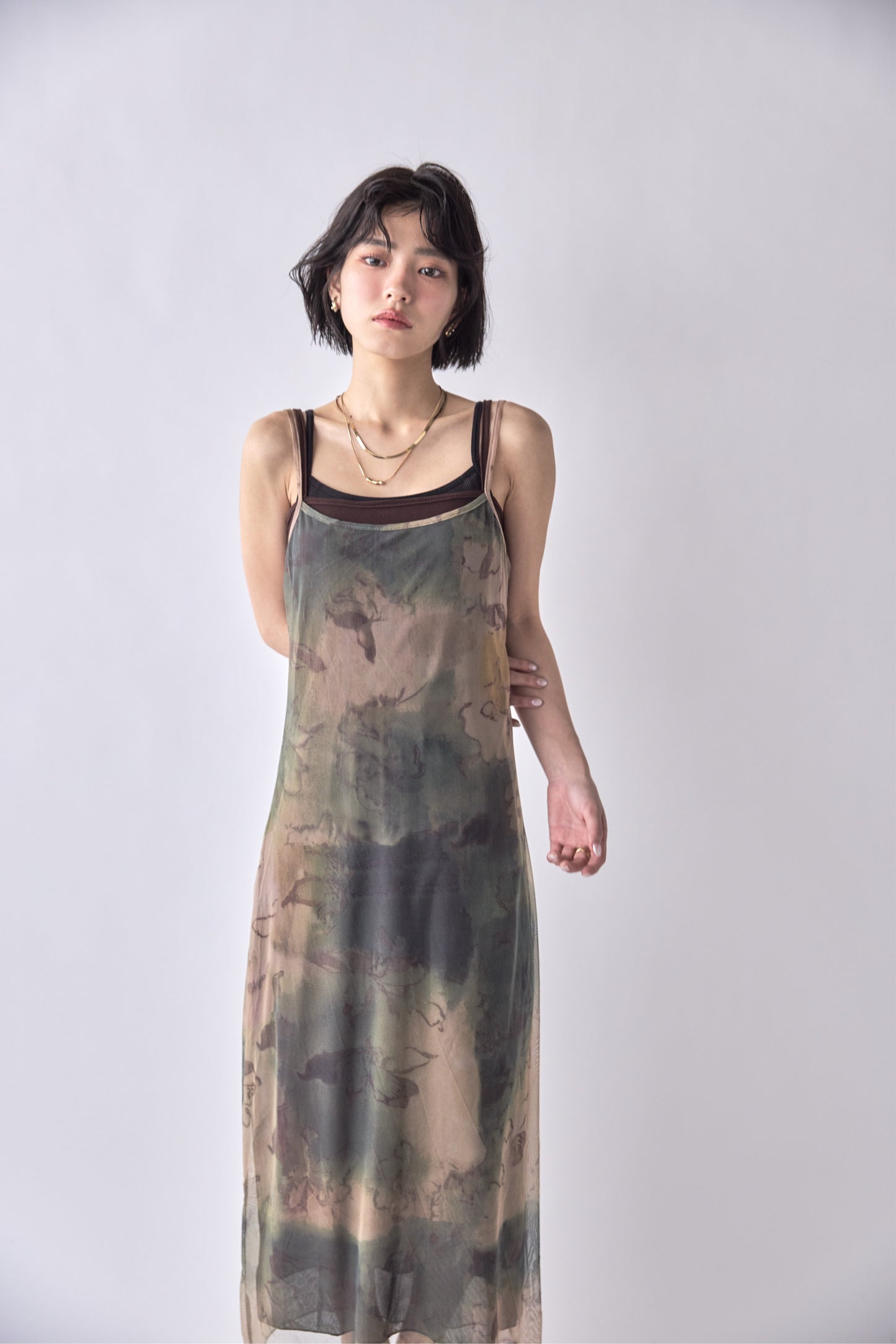 Layered Marble Cami Dress