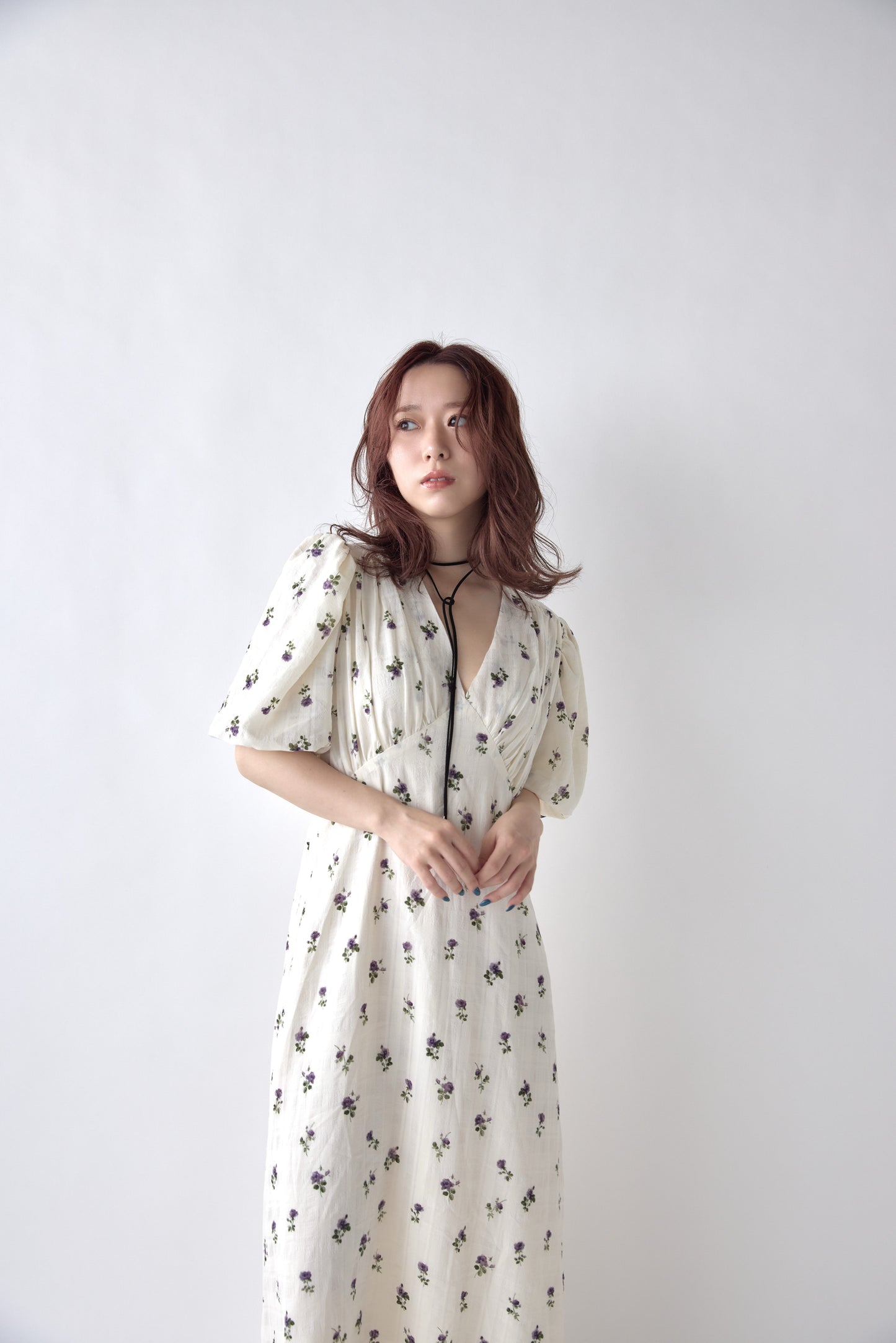 Classic Floral Puff Dress