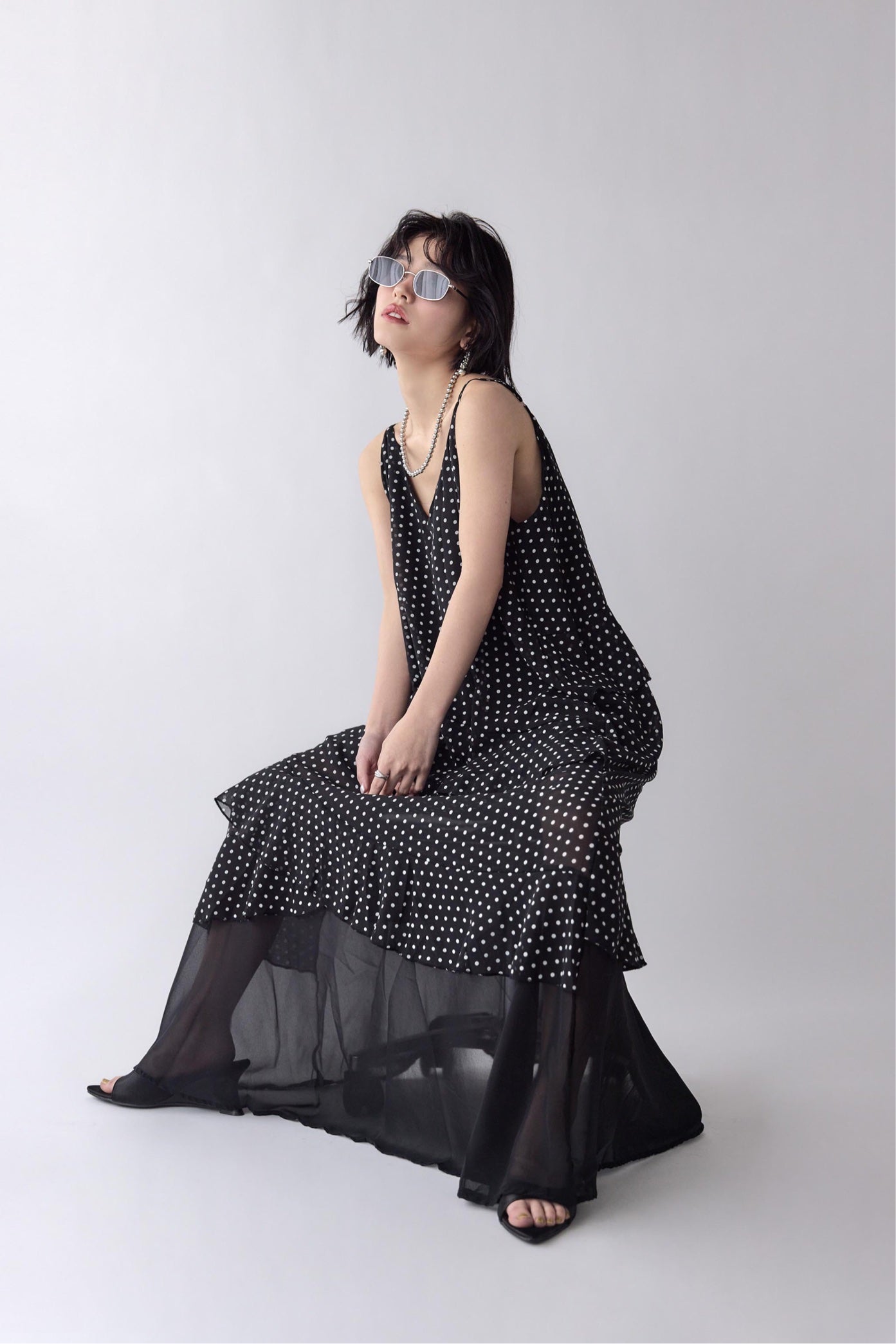 Dot Chiffon Cami Dress