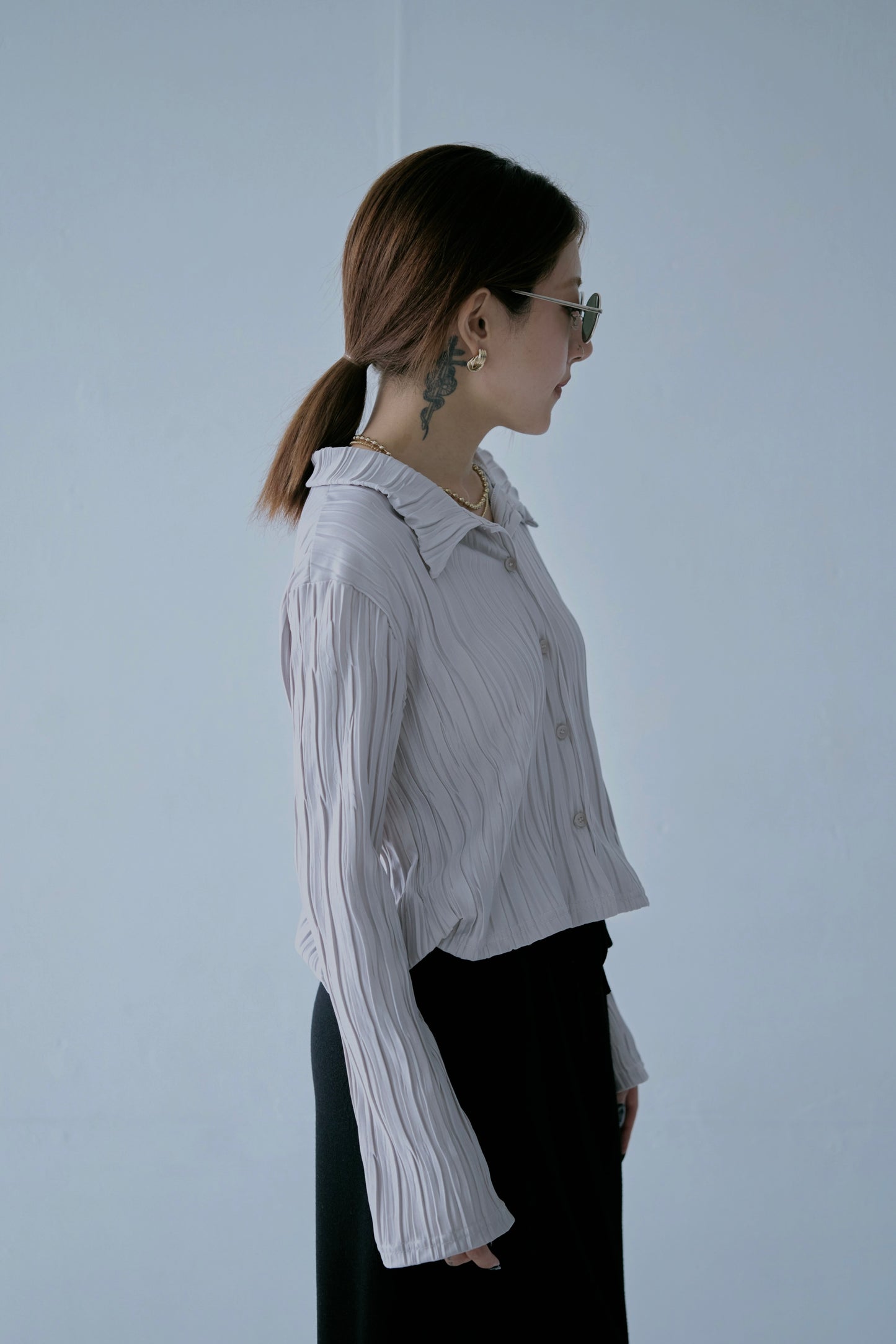 Striped Pleated Shirt