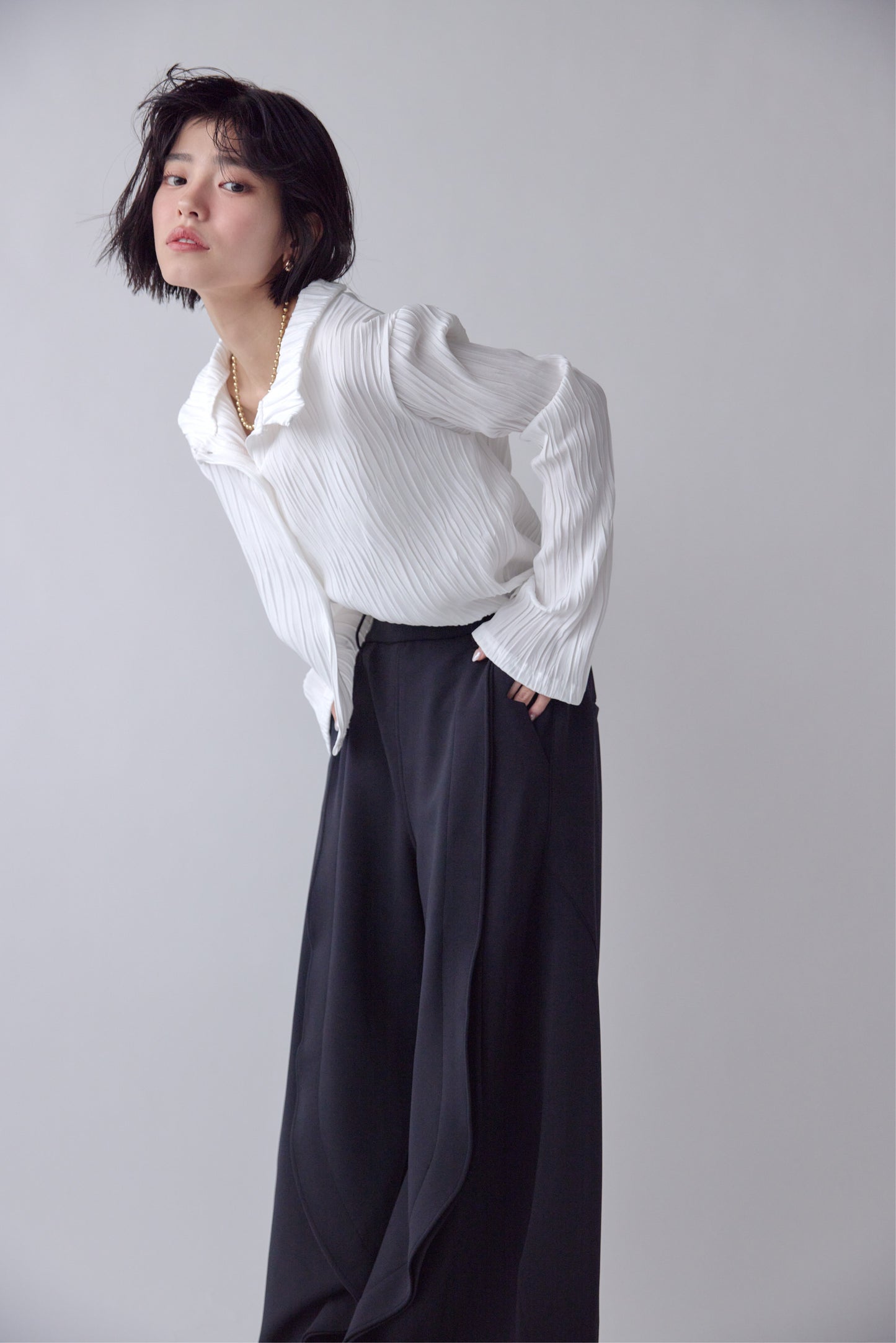 Striped Pleated Shirt