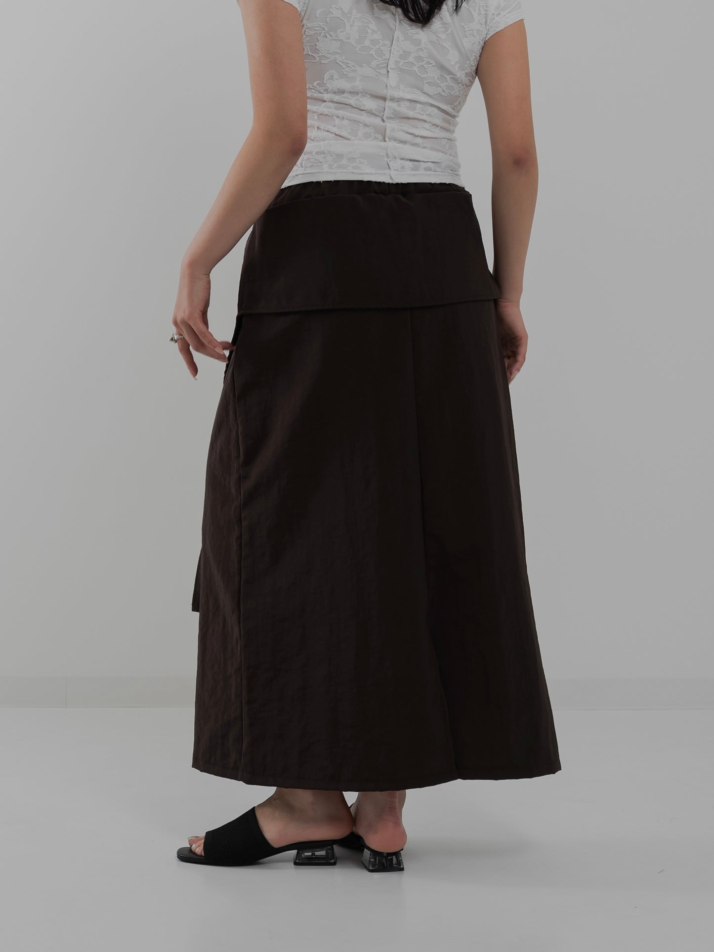 Double Wrap Button Skirt