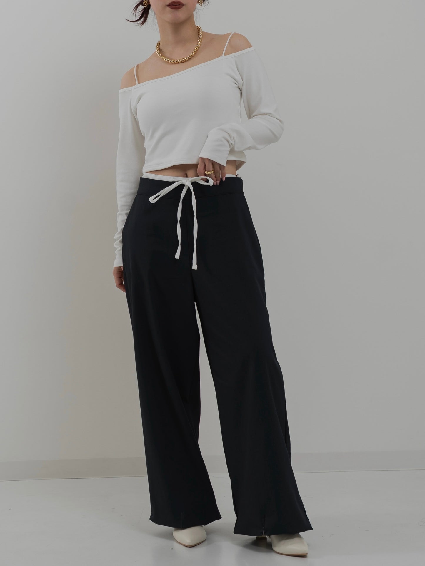 Waist Layered Slacks Pants