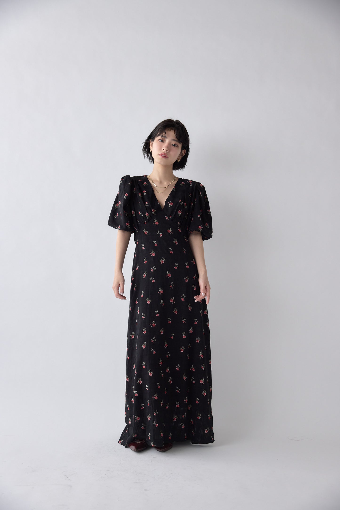 Classic Floral Puff Dress