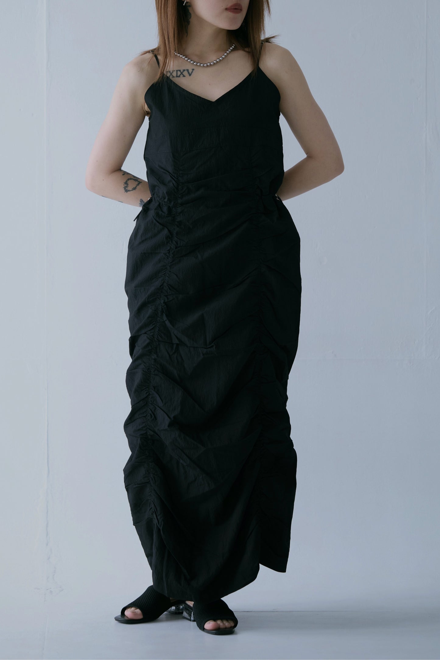 Adjustable Shirred Dress