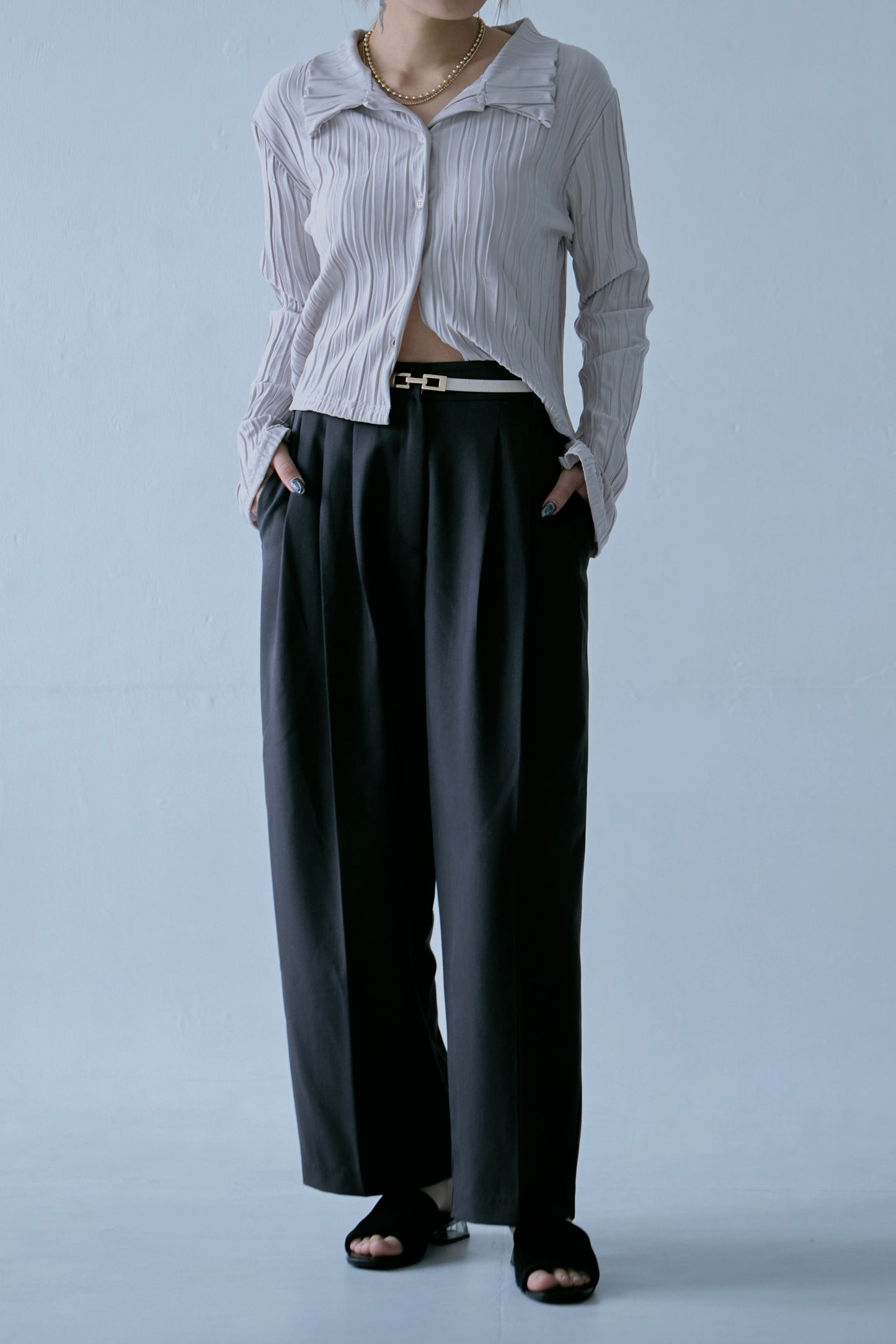 Striped Pleated Shirt