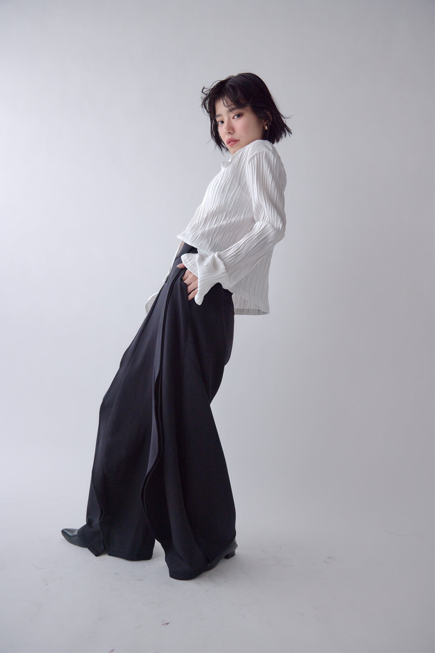 Striped Pleated Shirt