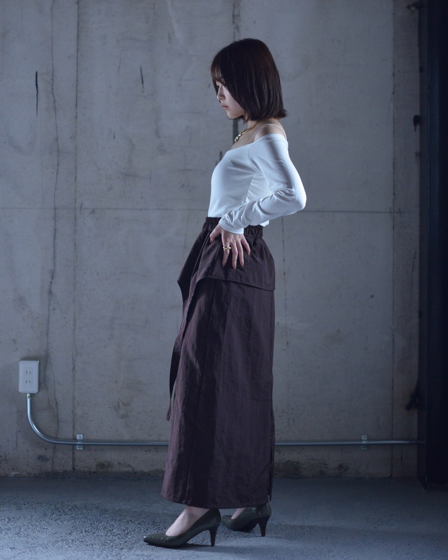 Double Wrap Button Skirt