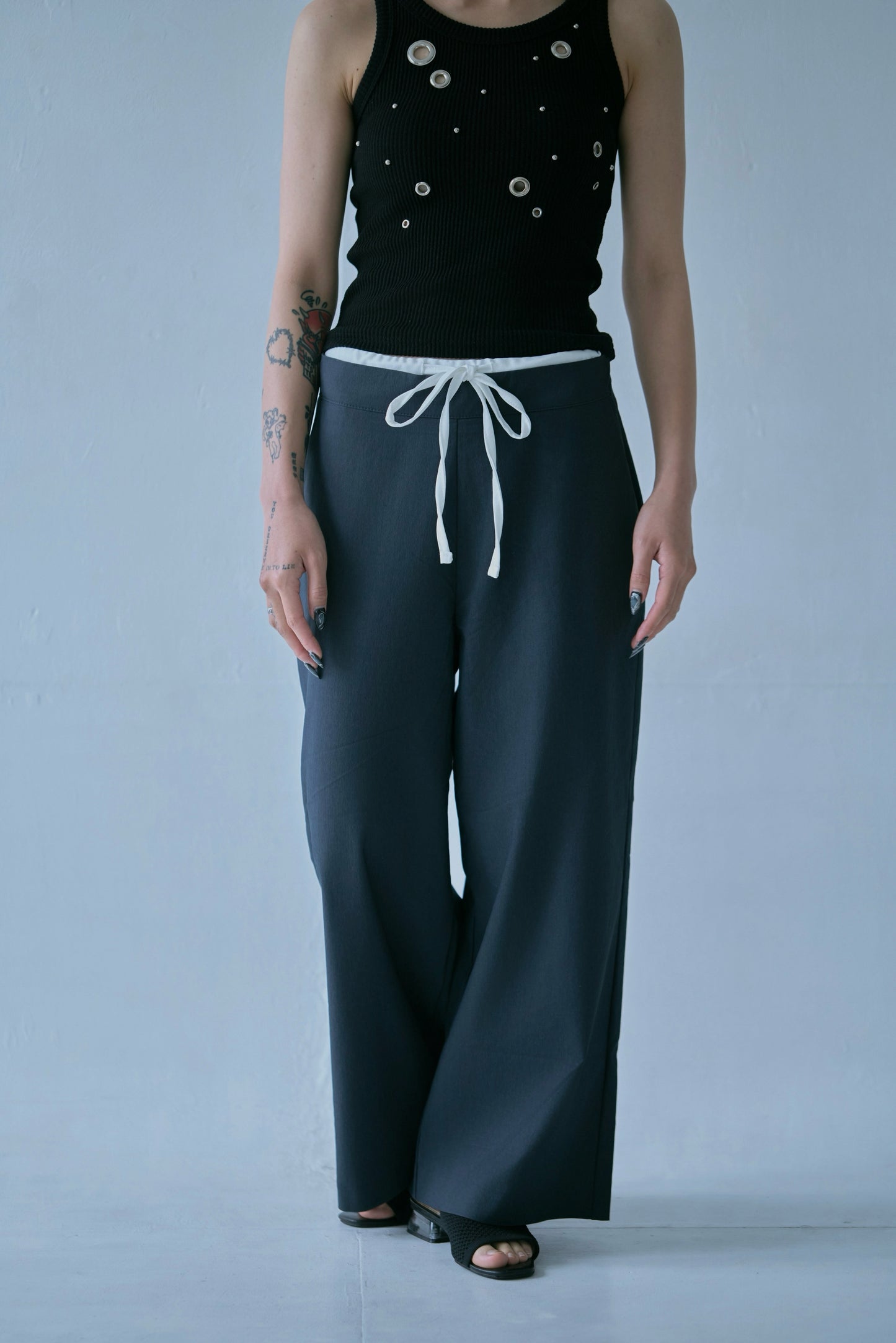 Waist Layered Slacks Pants