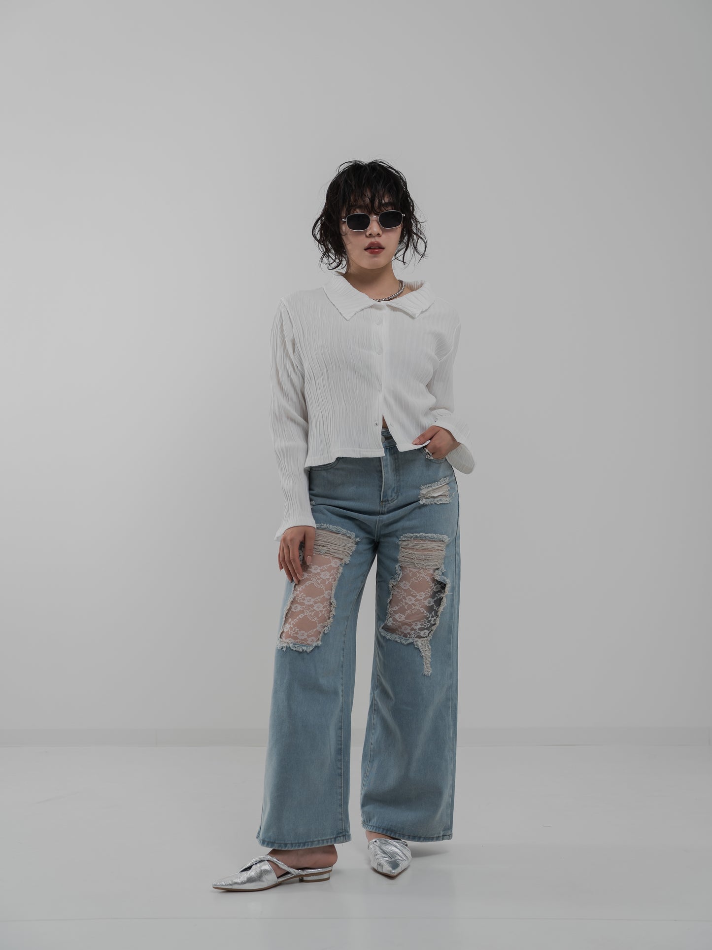 Striped Pleated Shirt