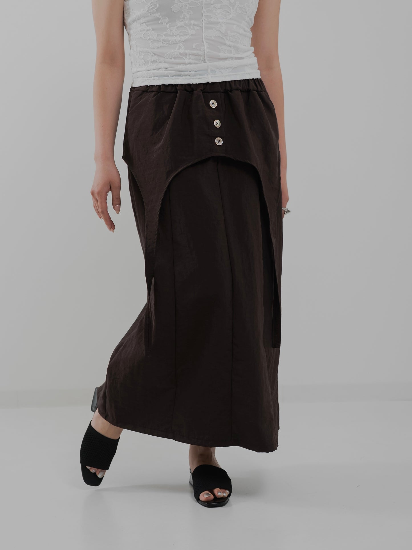 Double Wrap Button Skirt