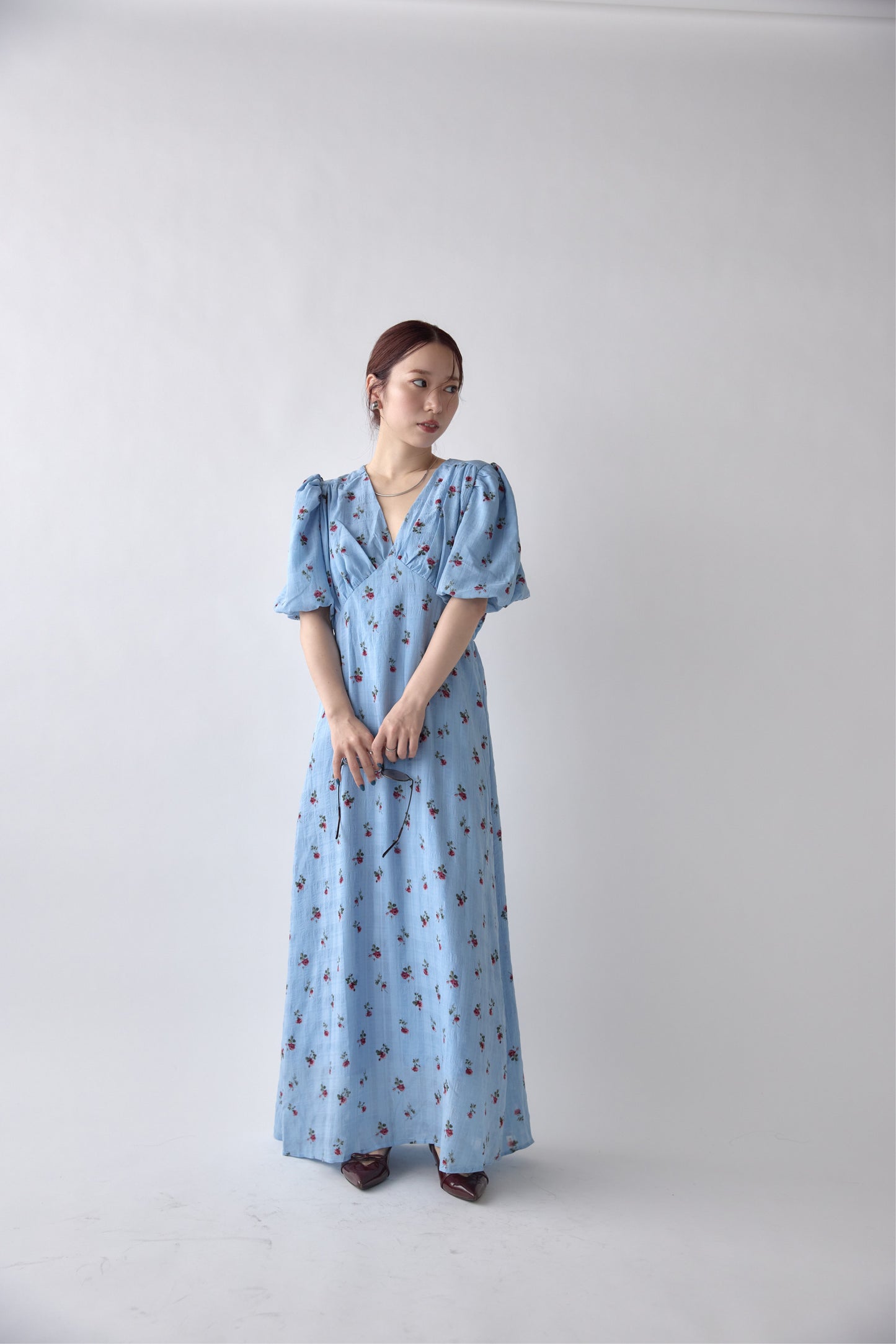 Classic Floral Puff Dress