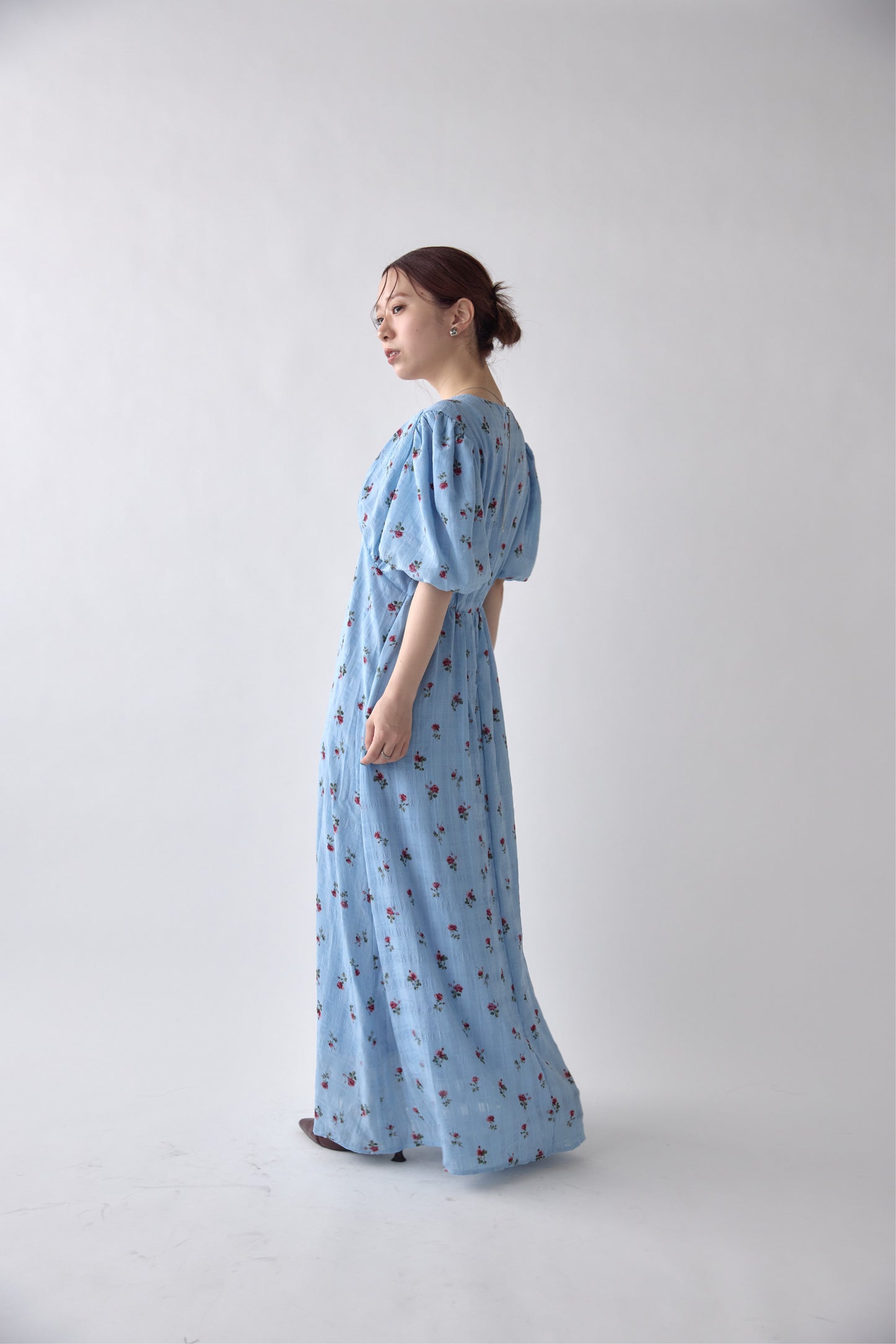 Classic Floral Puff Dress