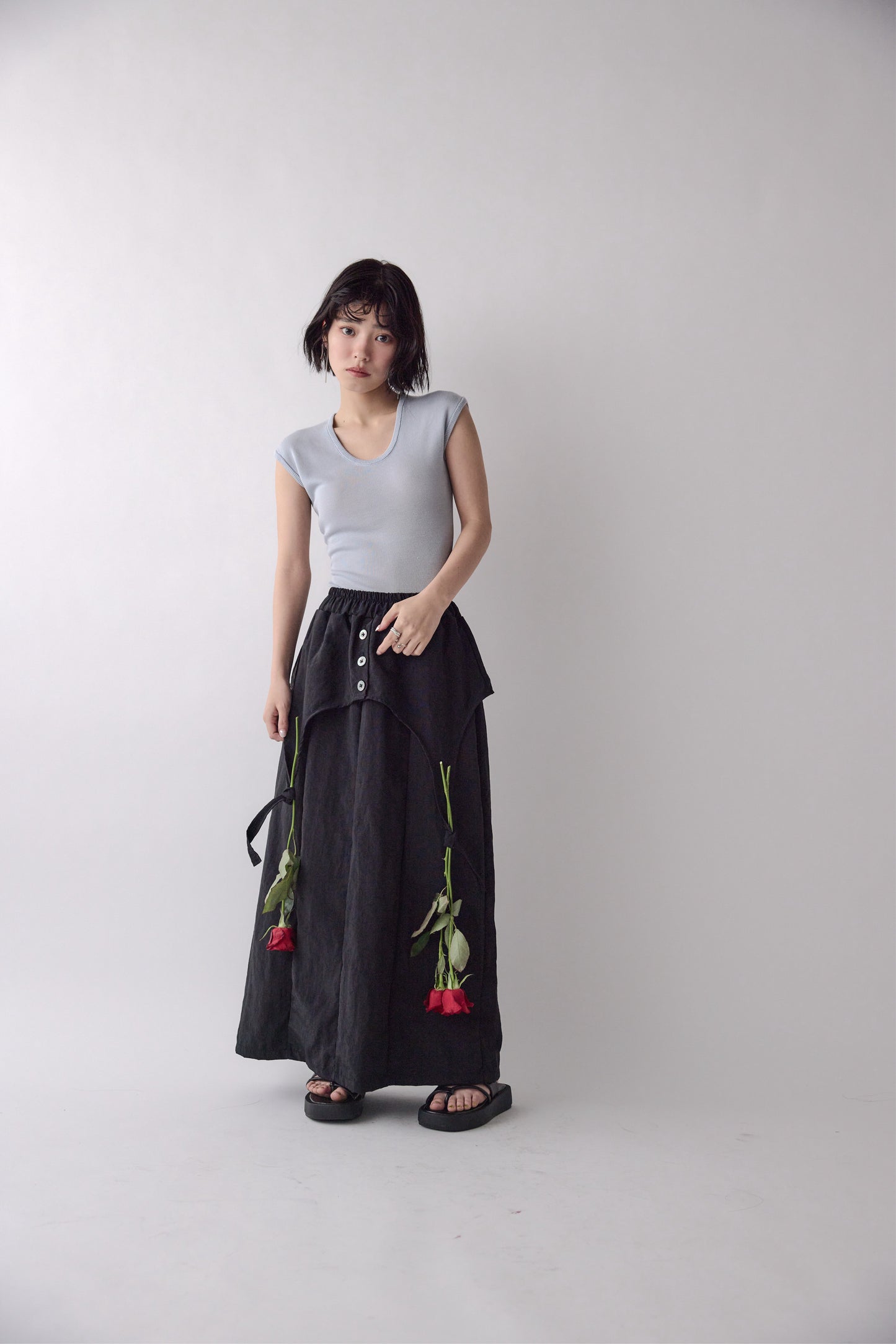 Double Wrap Button Skirt