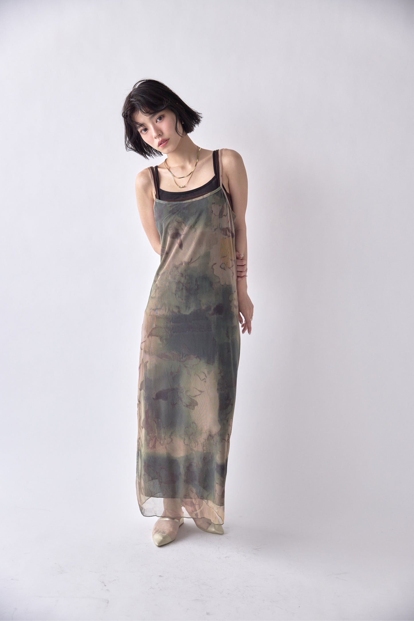 Layered Marble Cami Dress