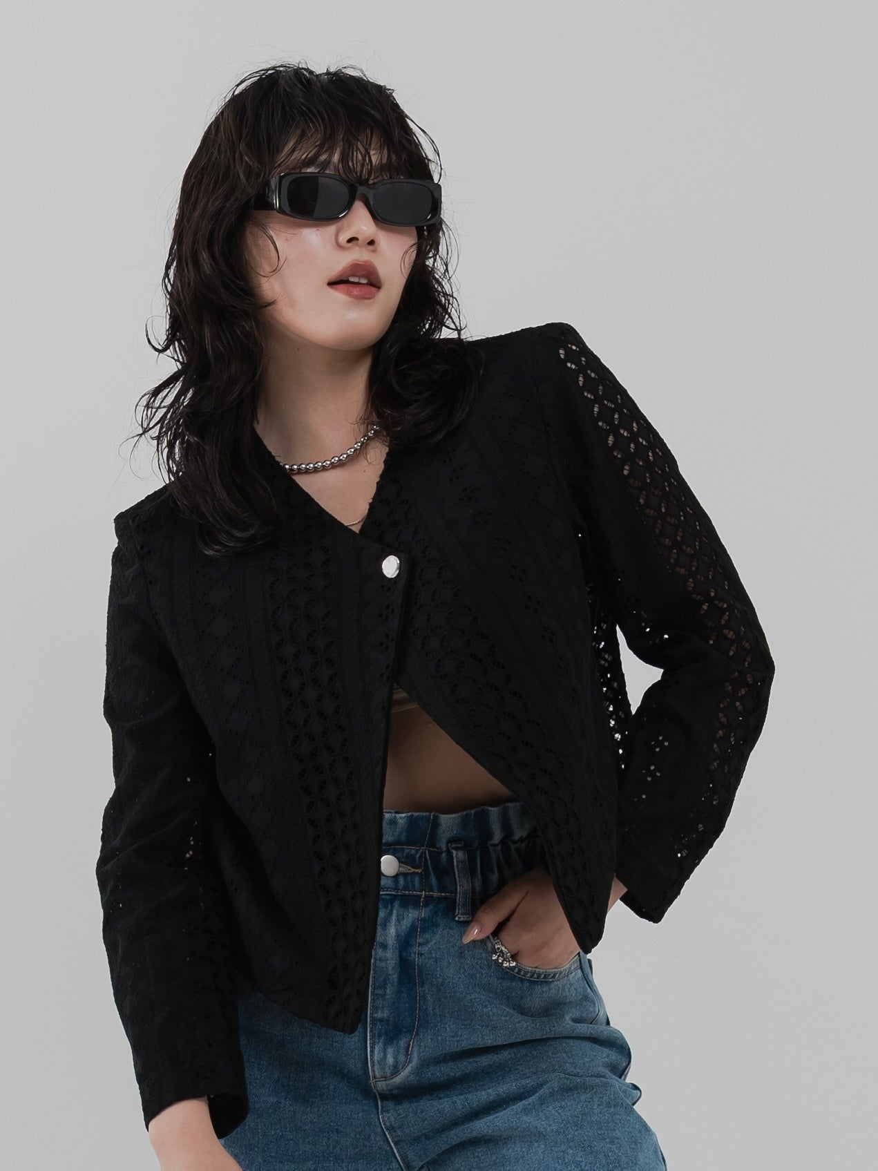 Embroidered lace jacket