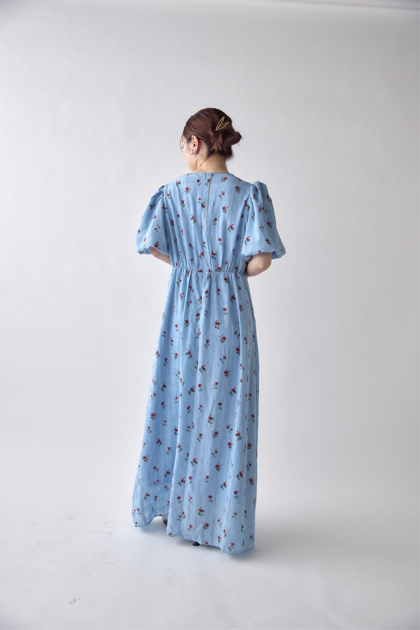 Classic Floral Puff Dress